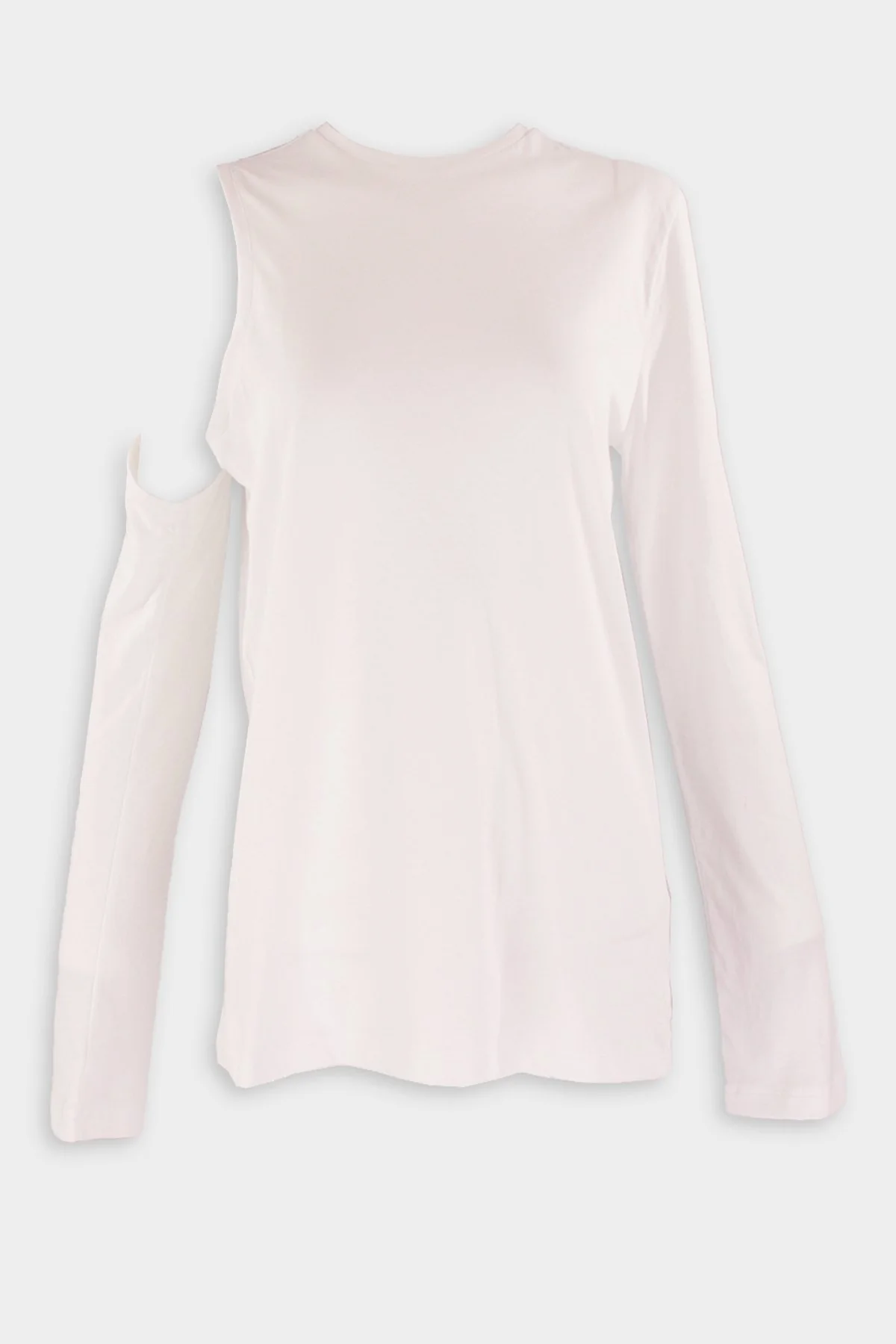 Long Sleeve Cutout T-Shirt in White