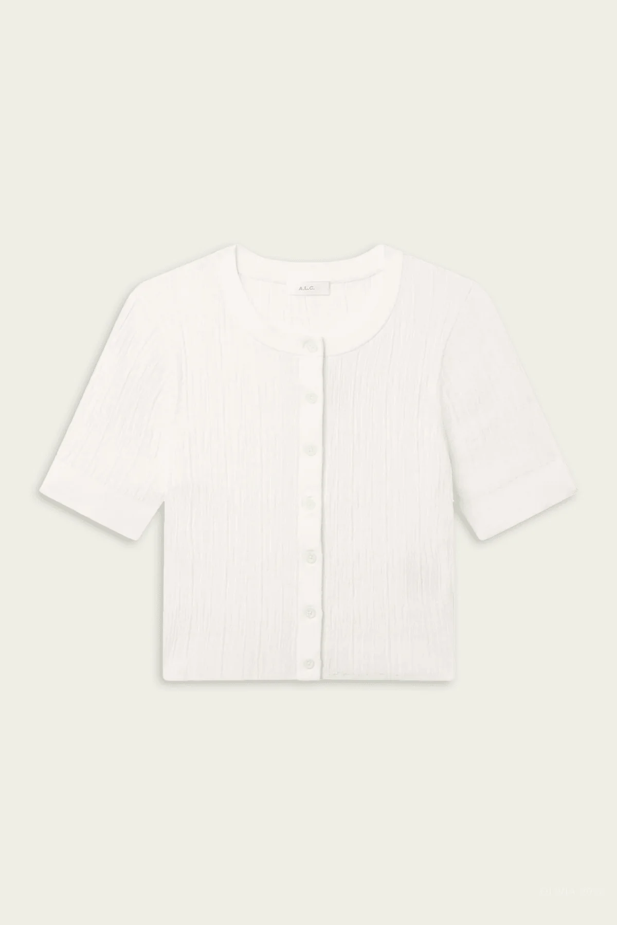 Lottie Fine Cotton Cropped Cardigan in Bright White