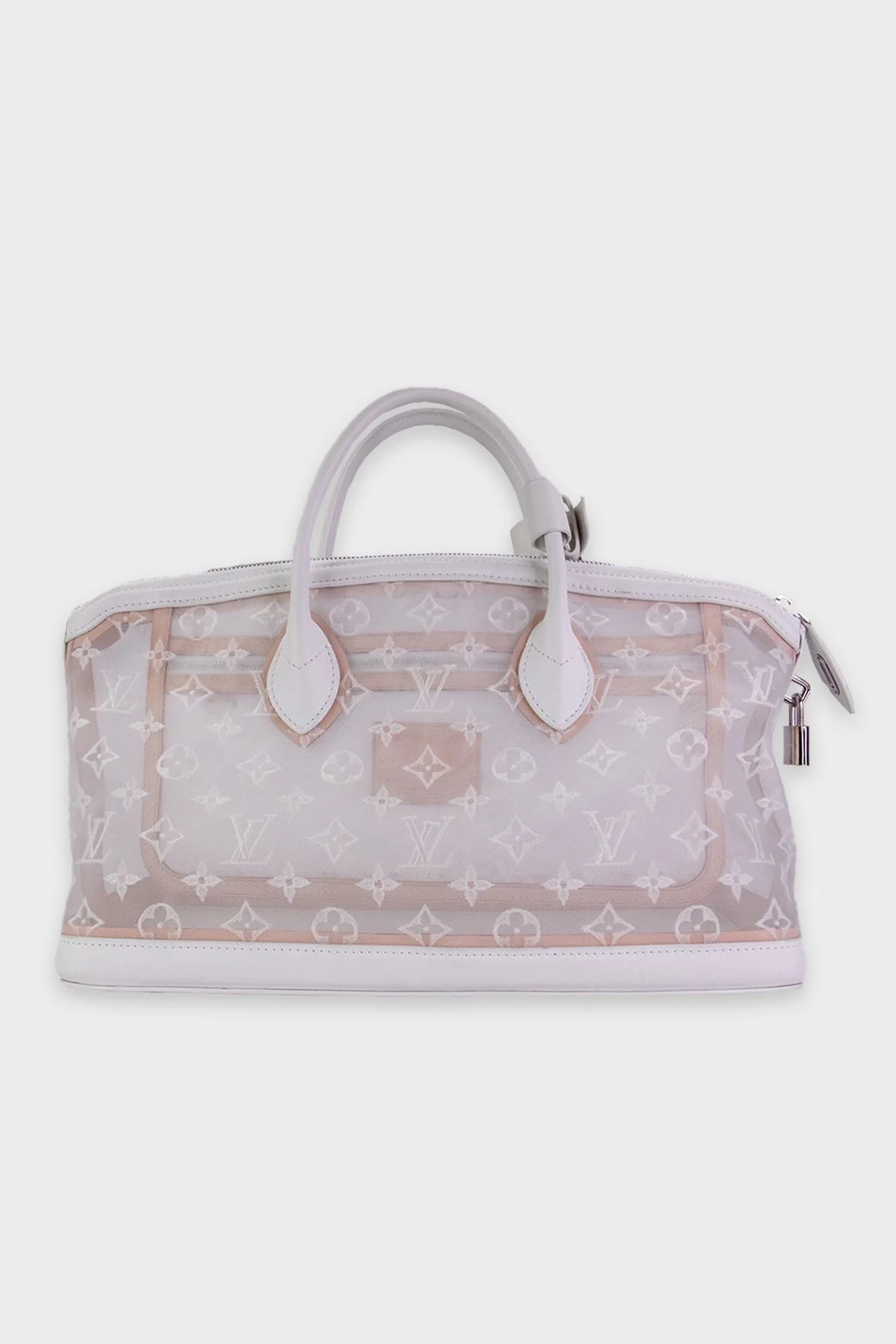Louis Vuitton Sheer White Monogram Top Handle Handbag - Image 3