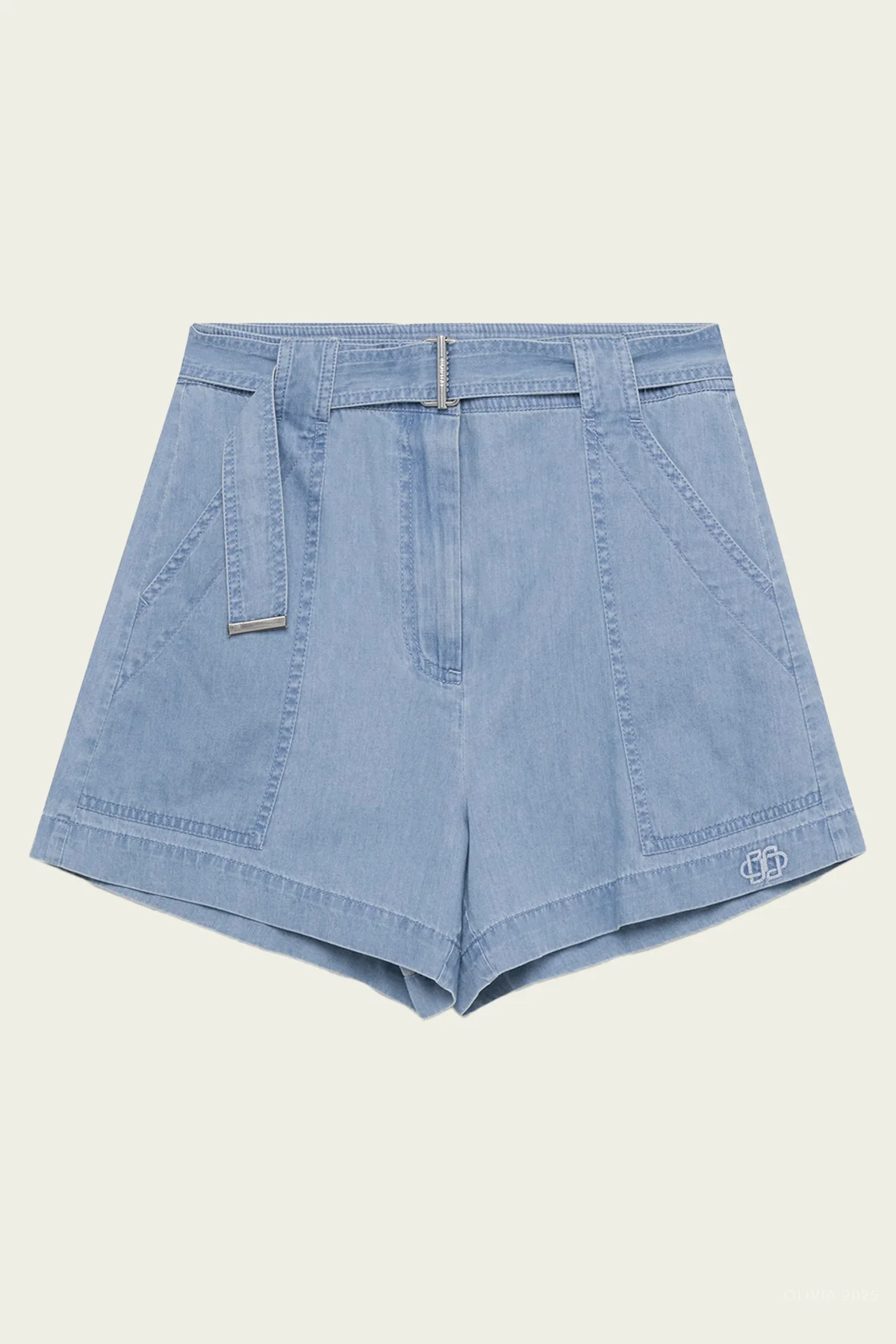 Lourie Belted Shorts in Stratus