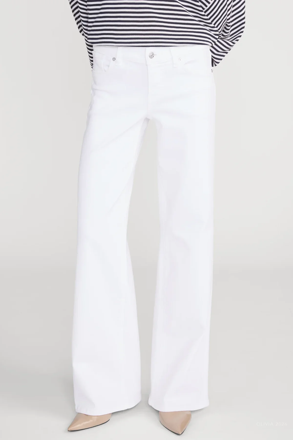 Low Rise Le Slim Palazzo in White - Image 2