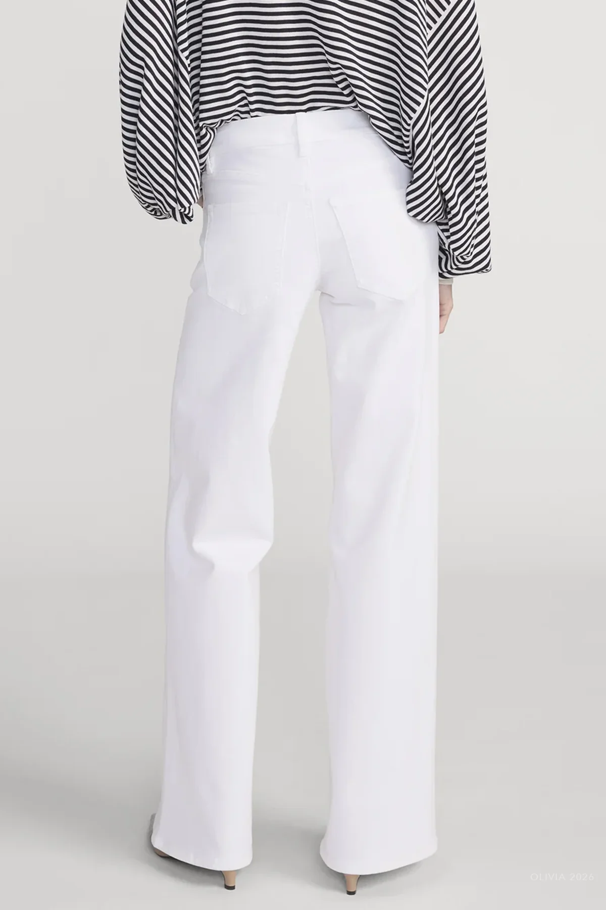 Low Rise Le Slim Palazzo in White - Image 3