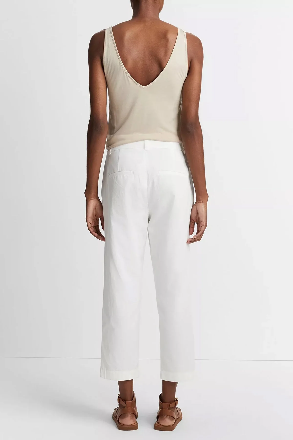 Low-Rise Washed Cotton Crop Pant in Off-White - Image 2