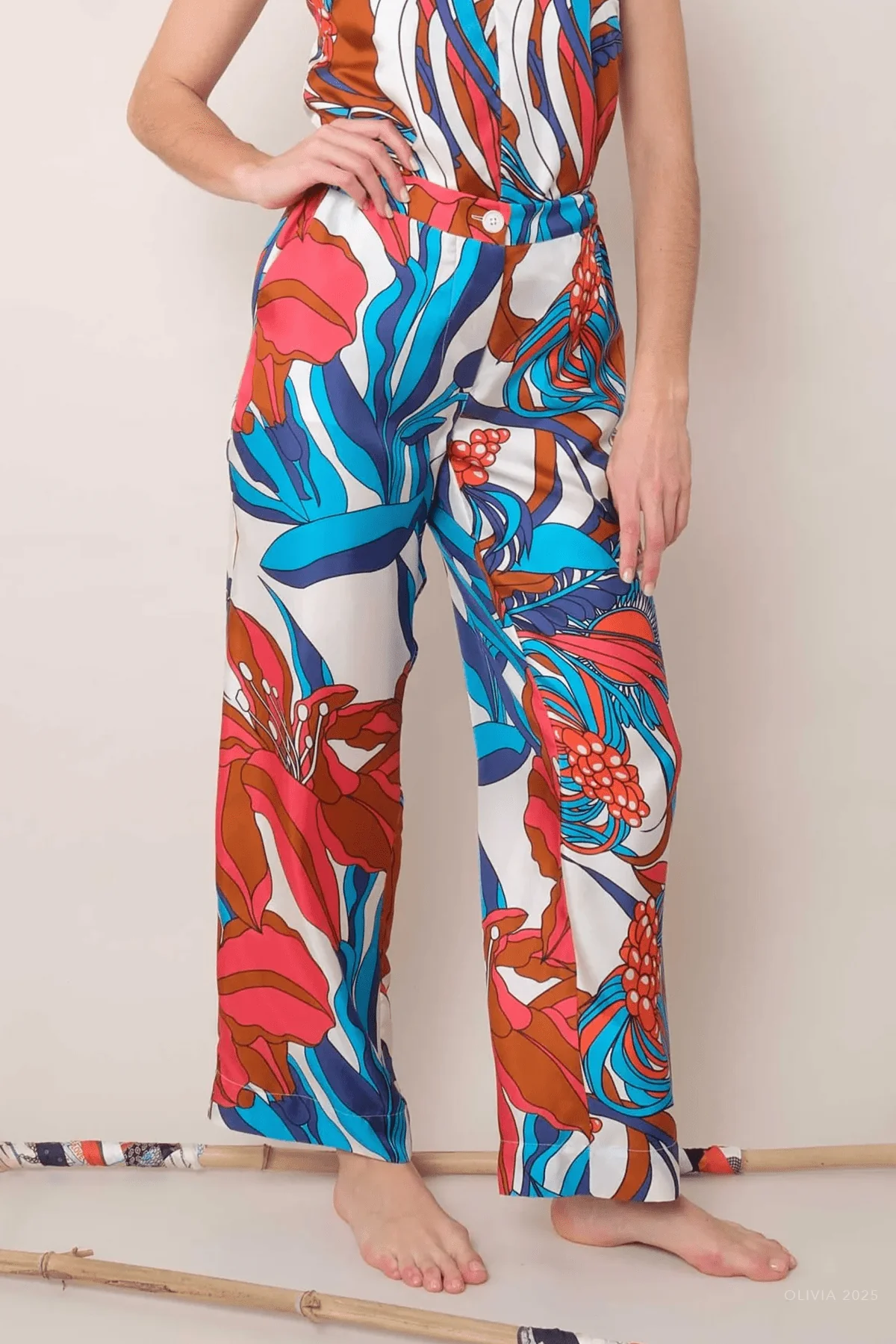Lucky Pants in Mix Spice White Lily