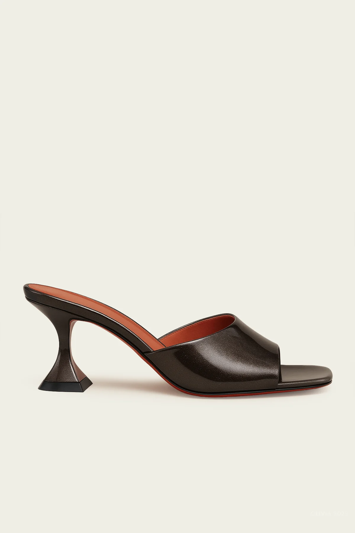 Lupita Slipper 70 in Coffee Pearly Patent