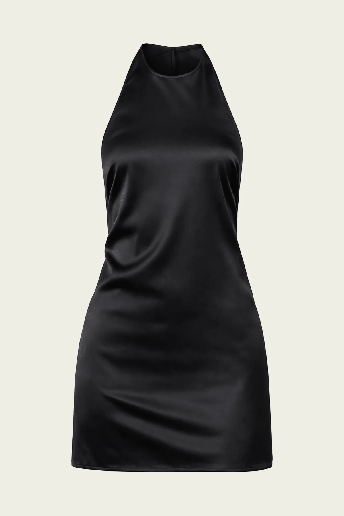 Lustre Mini Halter Dress in Black