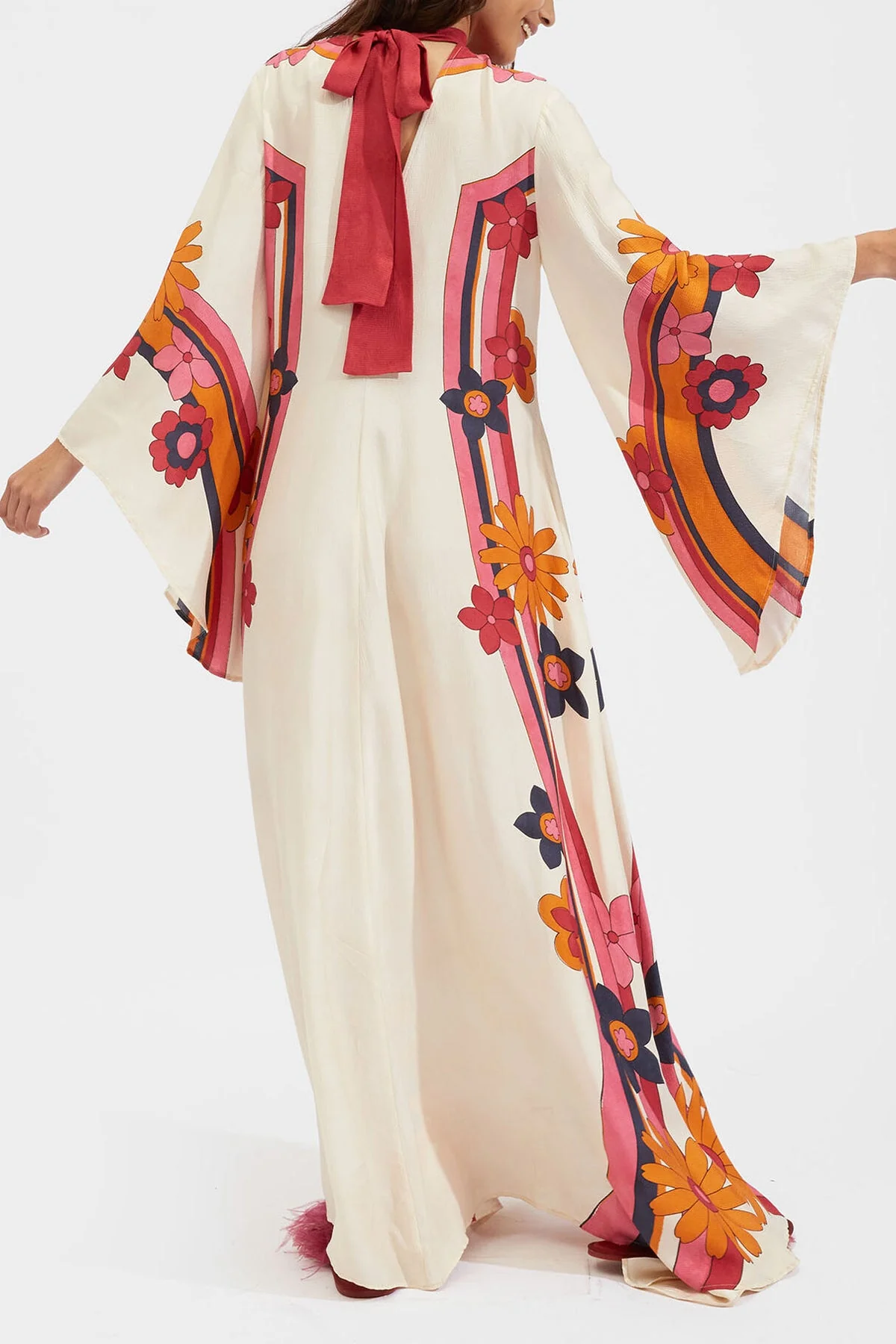 Magnifico Dress in Beat Flower Placee White Orange - Image 3