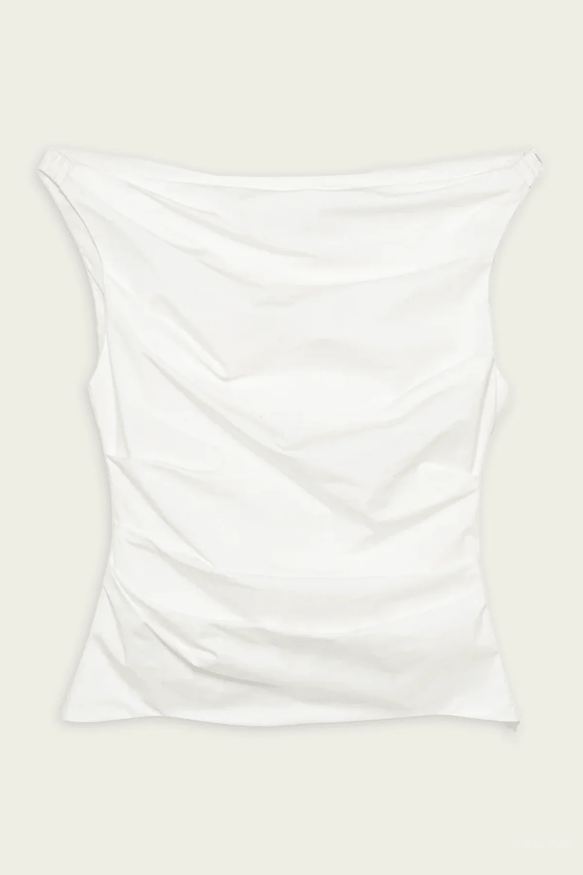 Maisel Draped Cotton Top in White