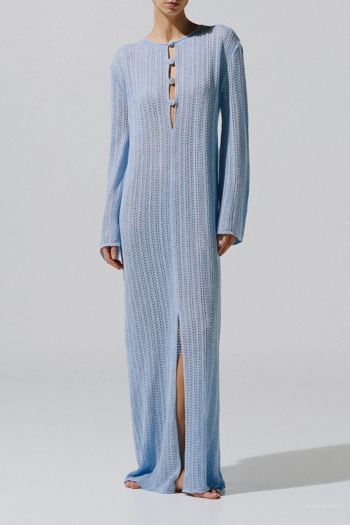 Mamu Maxi Dress in Baby Blue - Image 2
