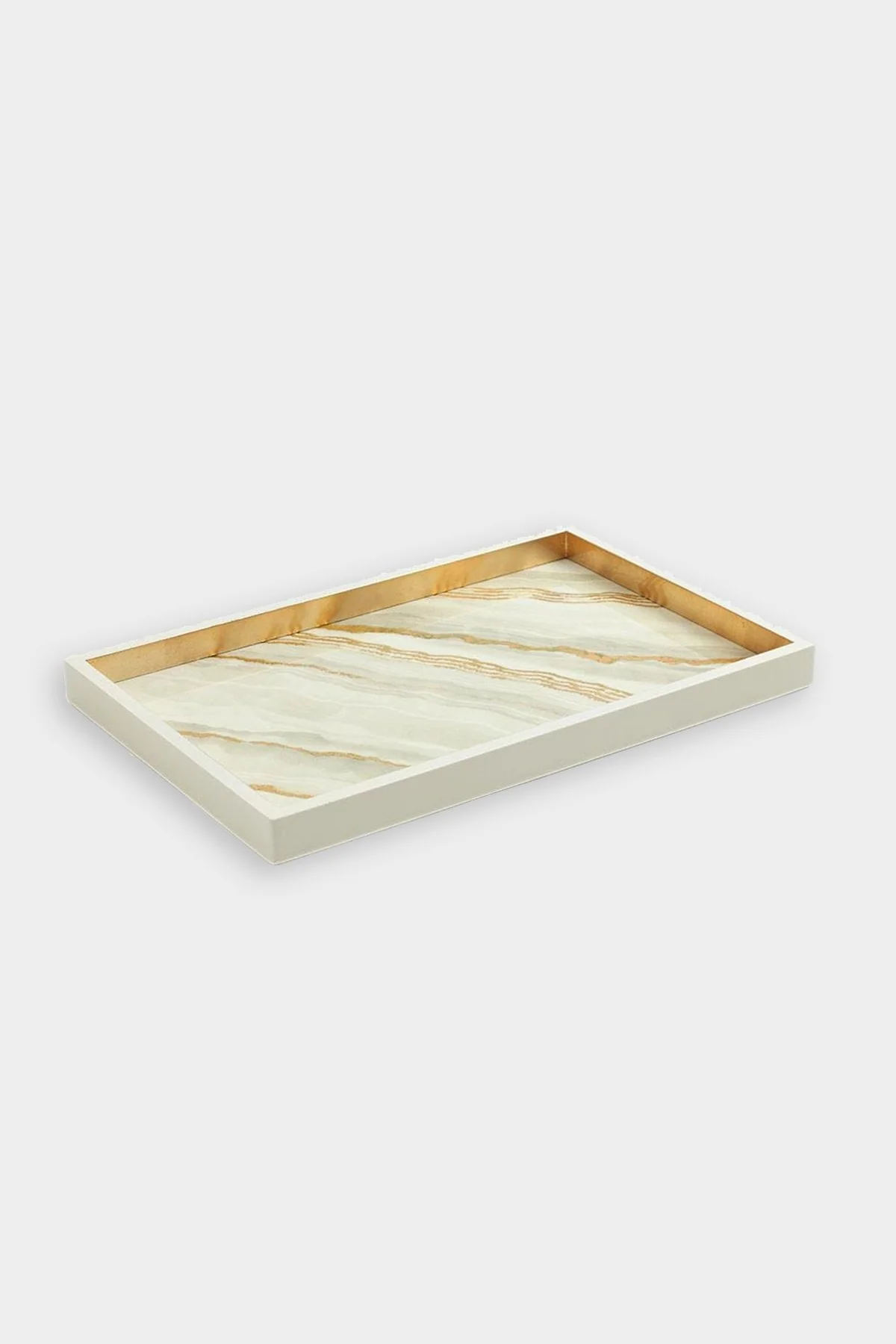 Marble Lacquer Vanity Tray in Moonlight Grey
