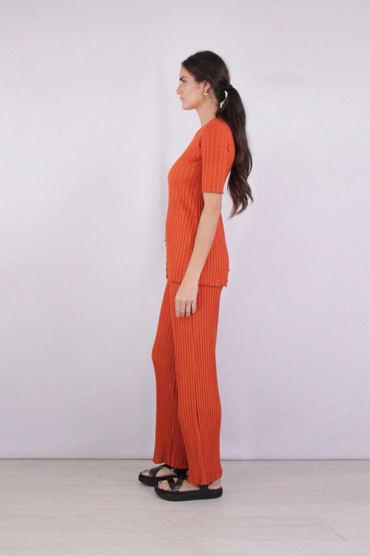 Marek Wide Leg Pant in Caramel - Image 3