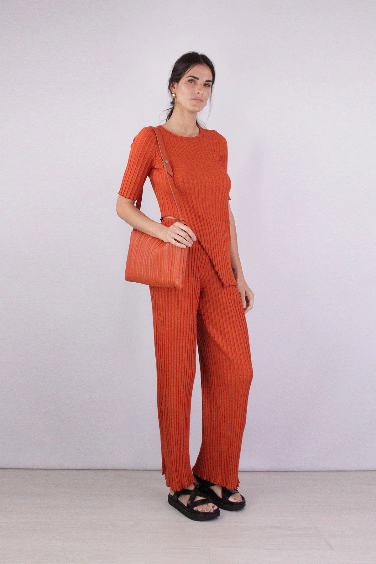 Marek Wide Leg Pant in Caramel - Image 5