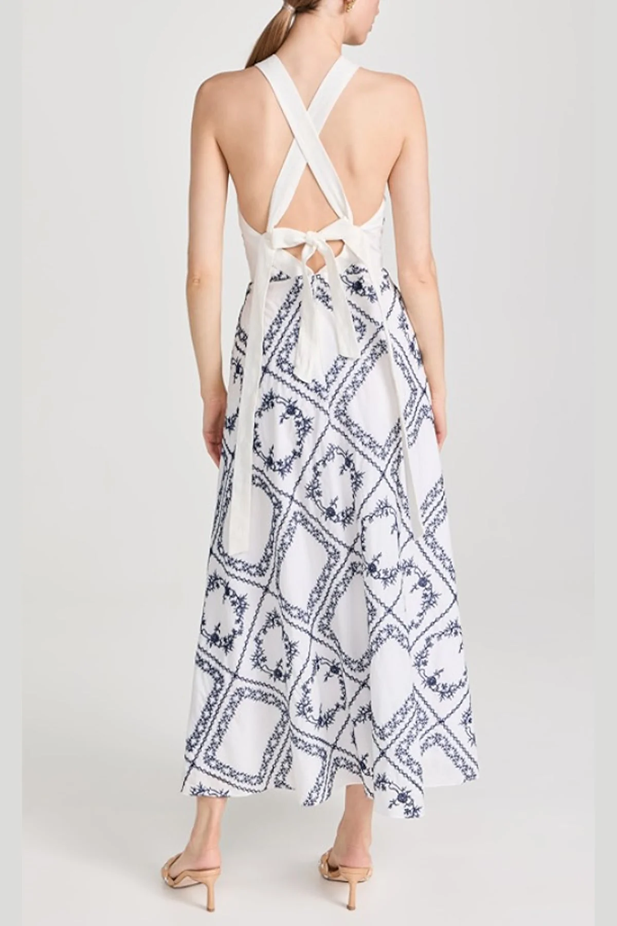 Maria Halter Dress in Navy - Image 2