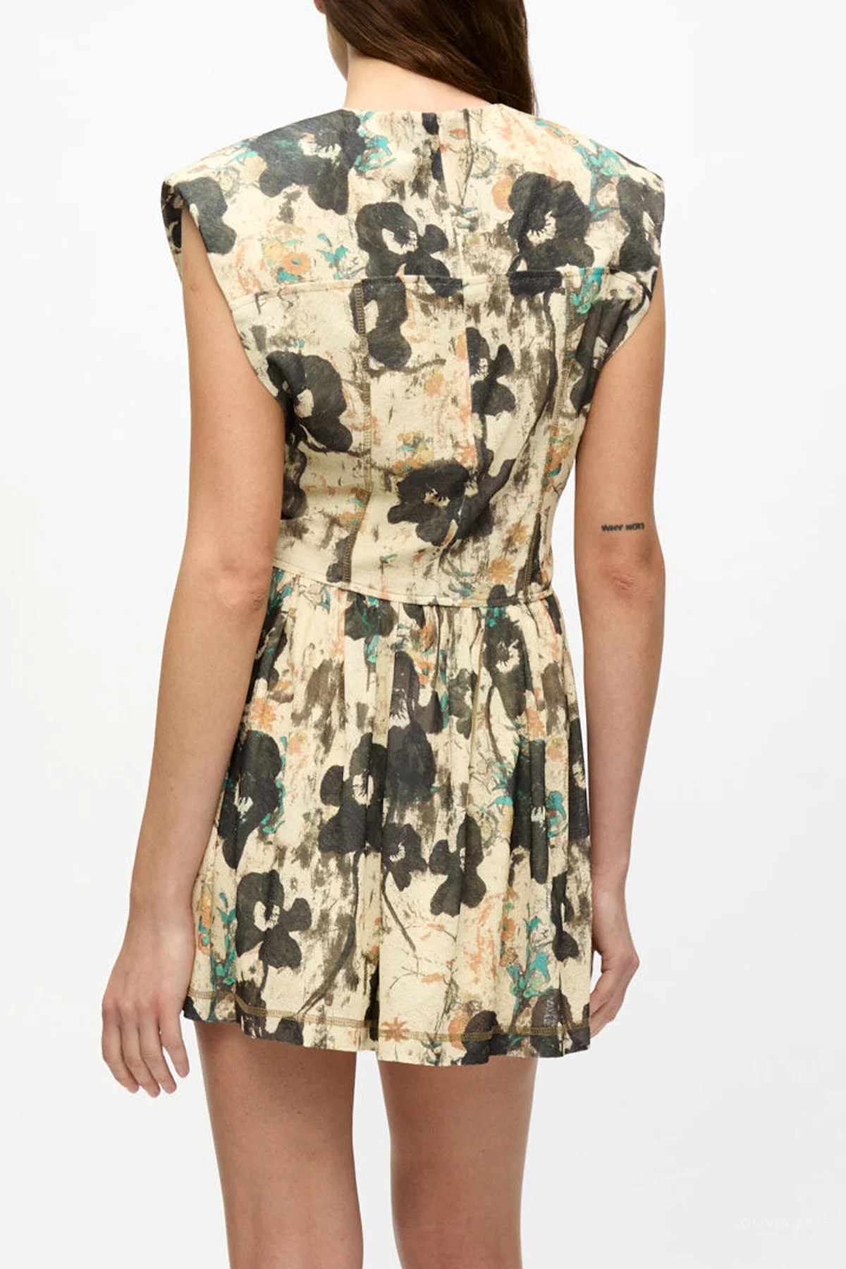 Marl Mesh Corset Mini Dress in Afterglow - Image 3