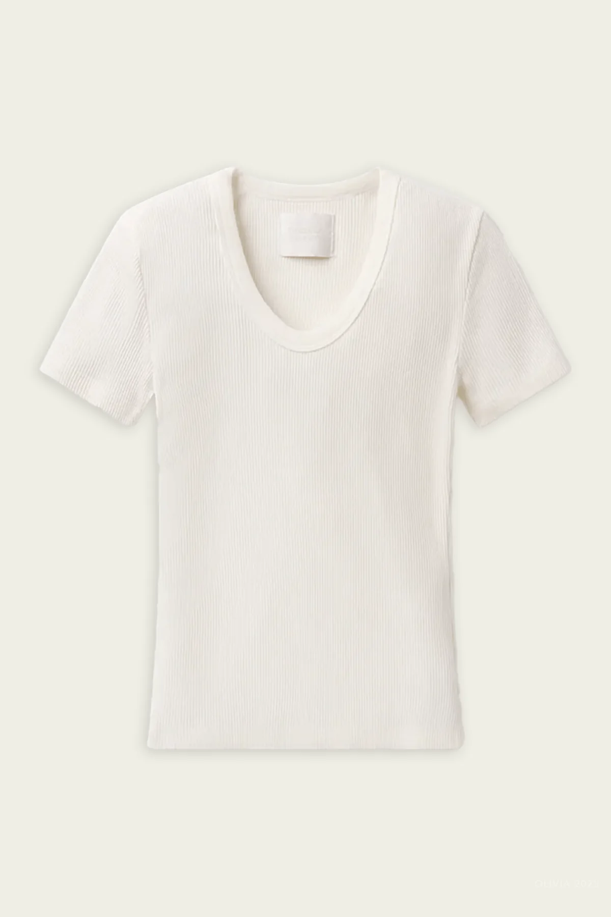 Maude U-Neck Tee in Pashmina