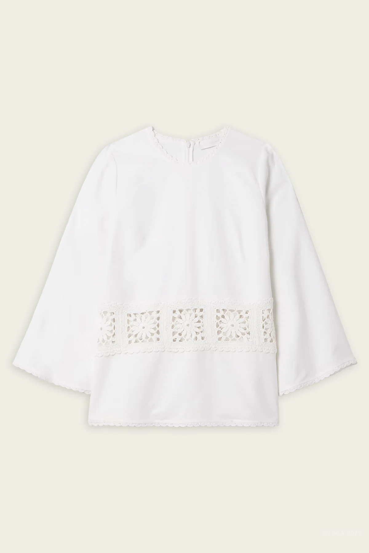 Maxine Crochet Trim Tunic in Ivory