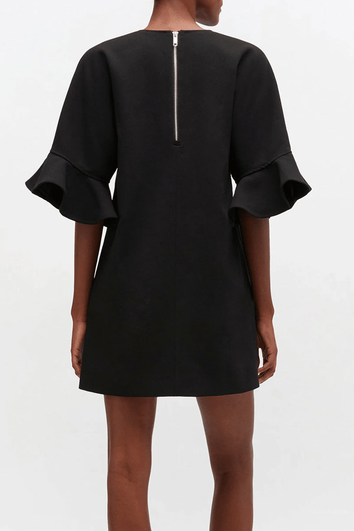Mini Ruffle Dress in Black - Image 3