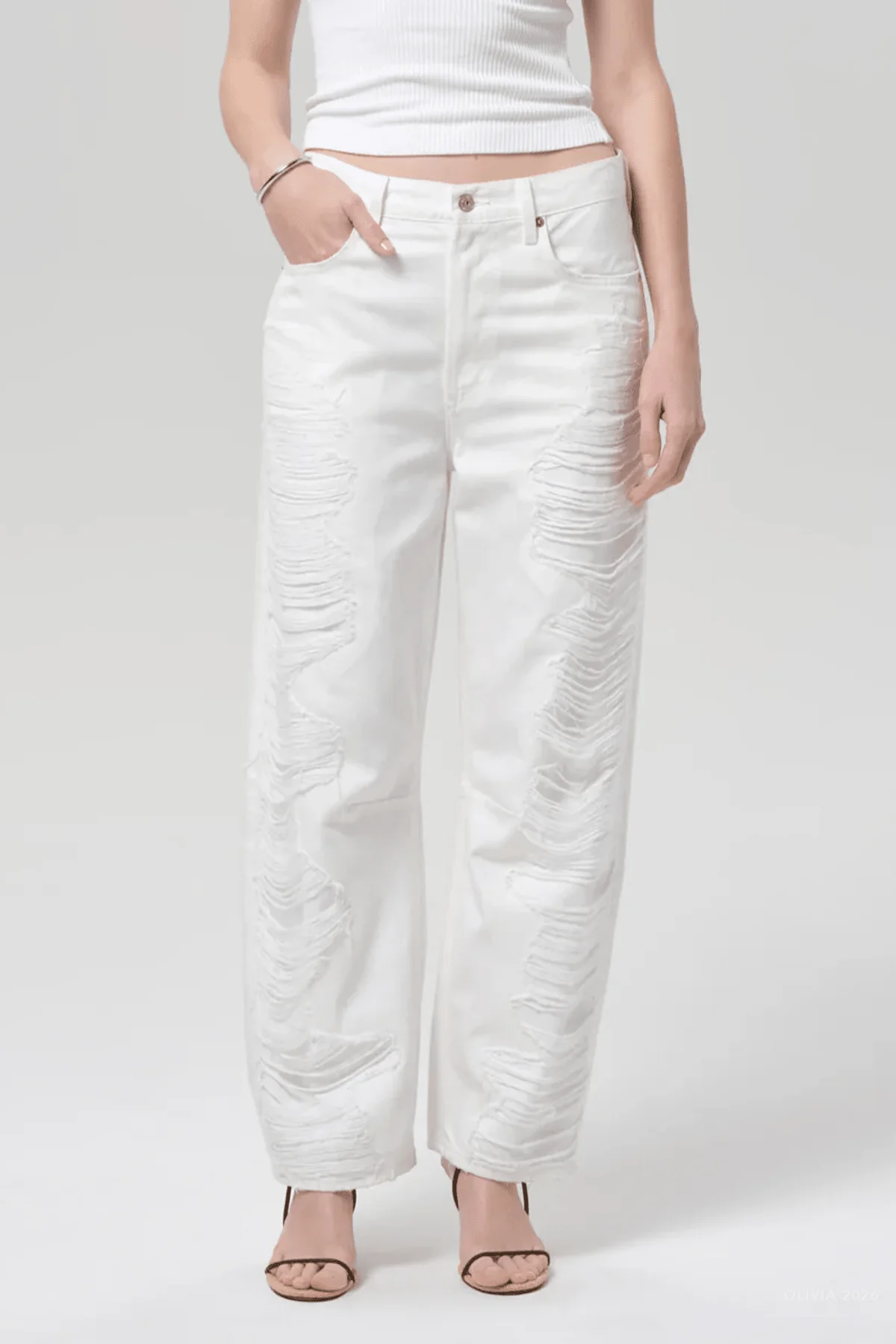 Miro Long Relaxed Jean in Shred - Image 2