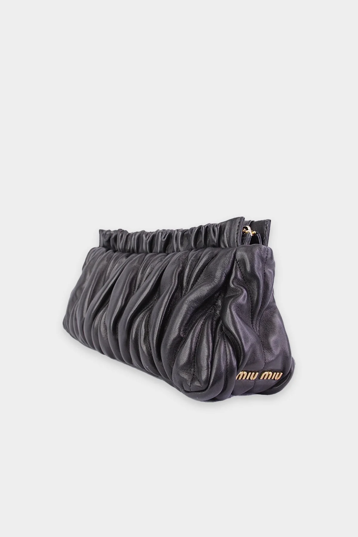 Miu Miu Black Leather Large Clutch - Image 2