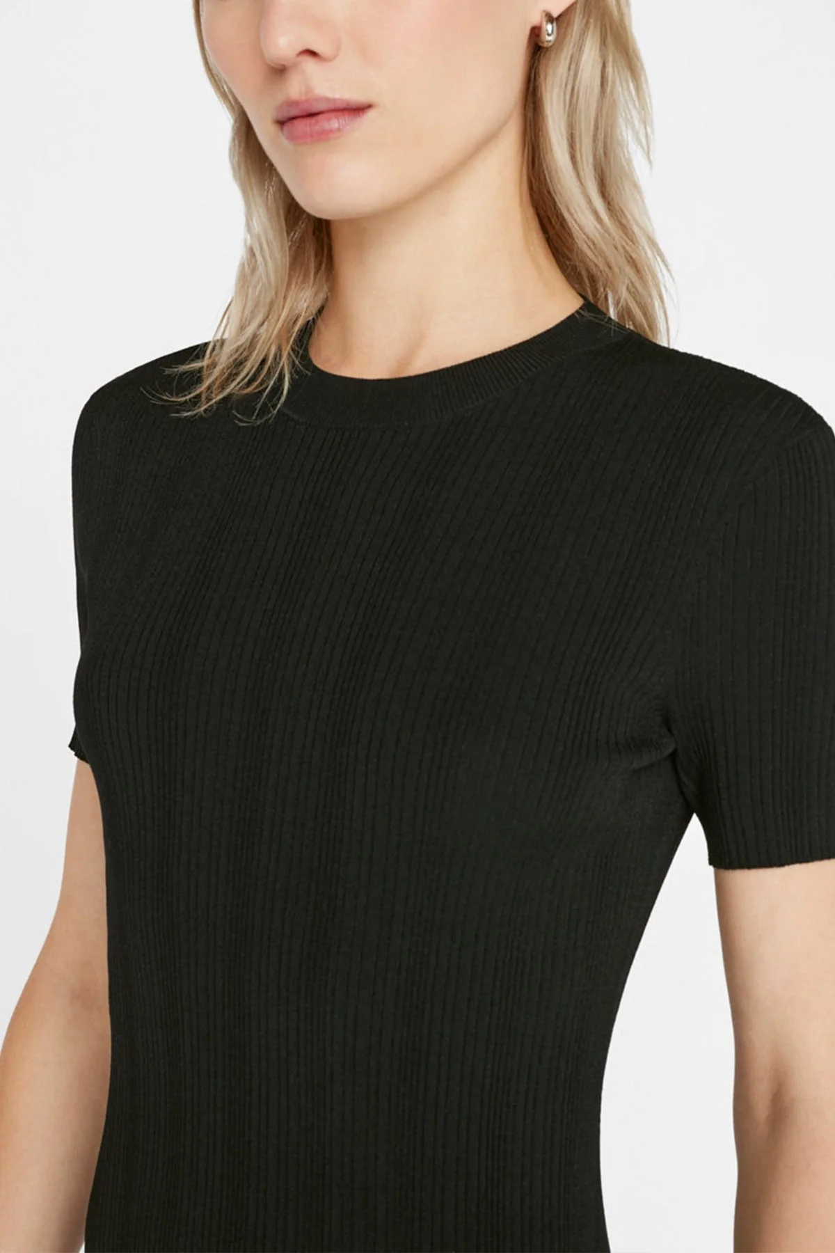 Mixed Rib Cutout Mini Dress in Noir - Image 4