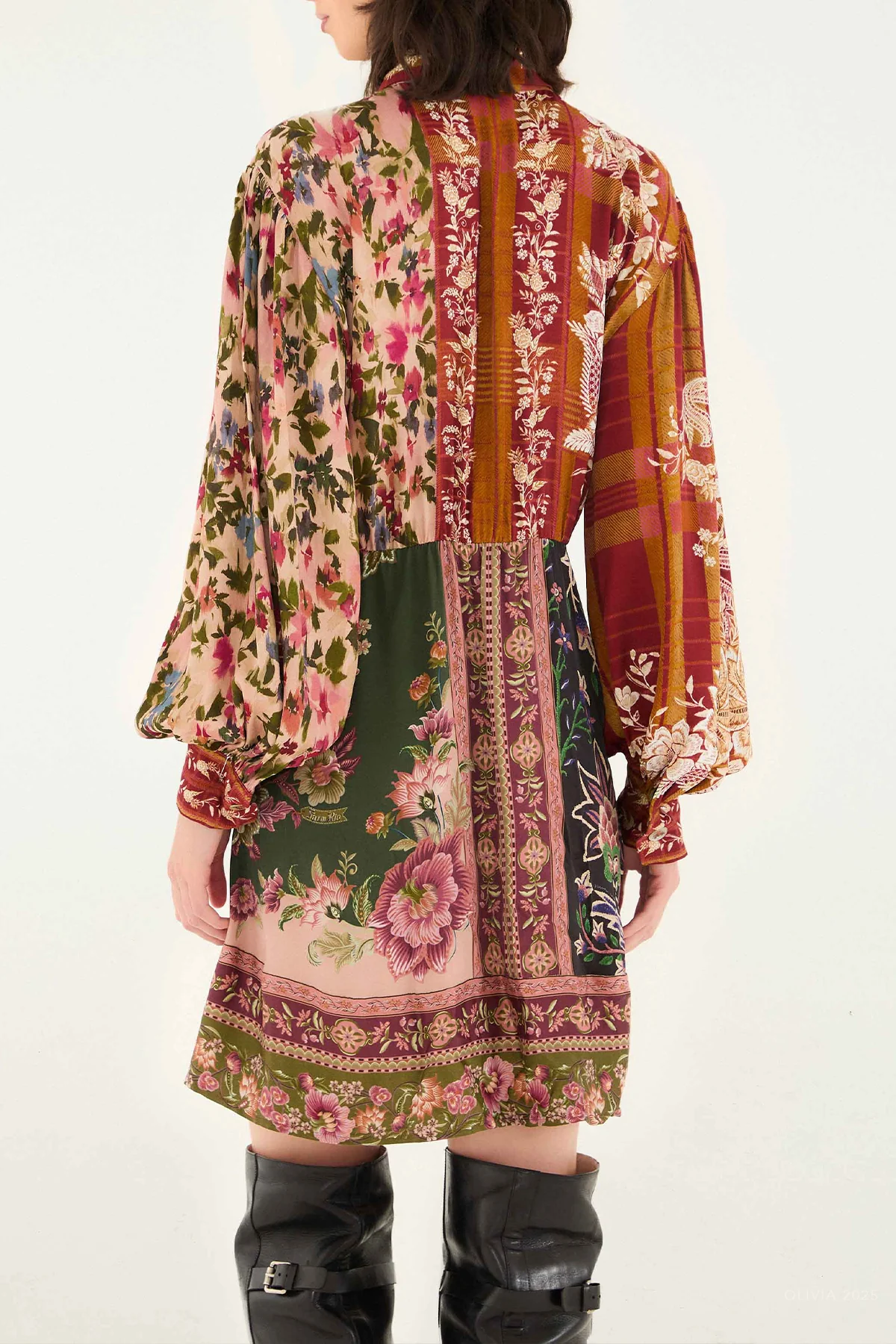 Mixed Winter Garden Viscose Mini Dress - Image 3