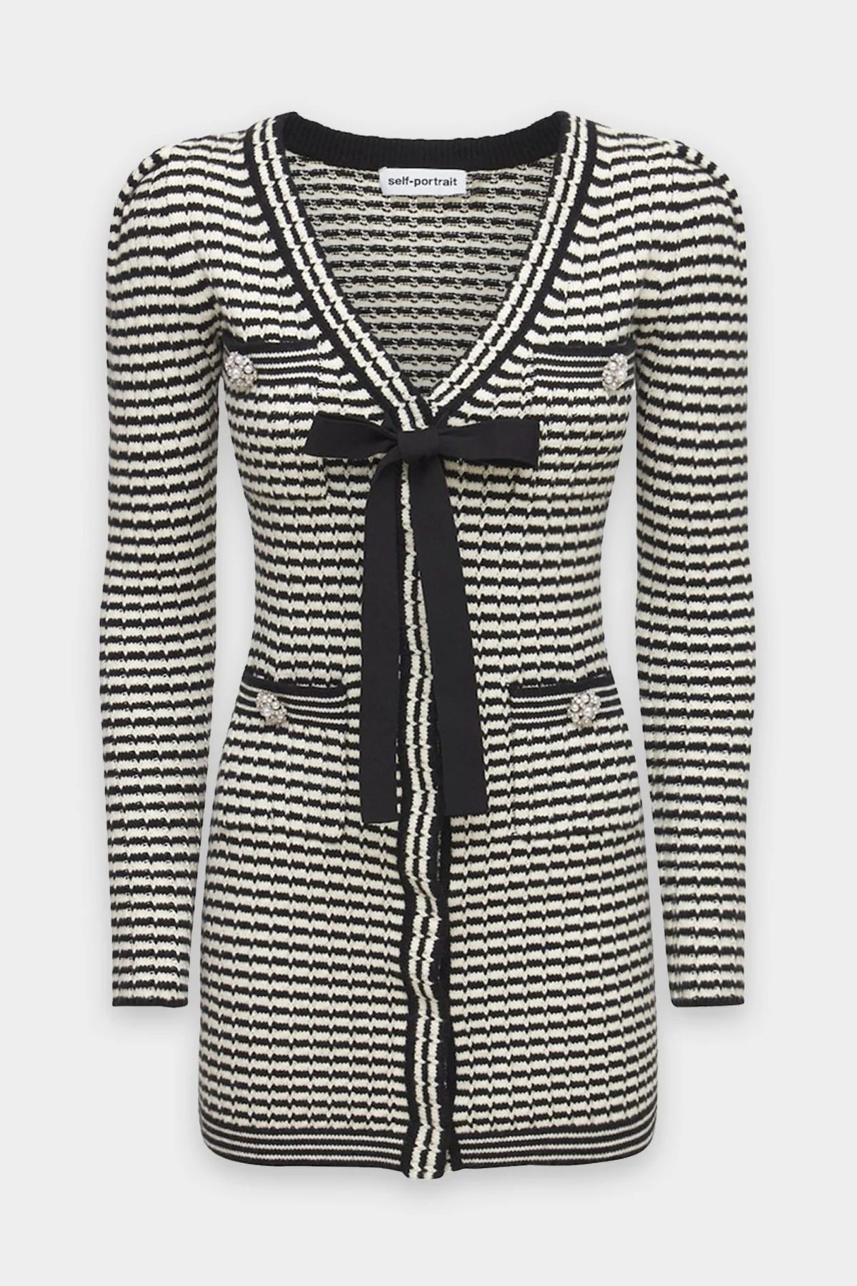 Monochrome Stripe Knit Dress