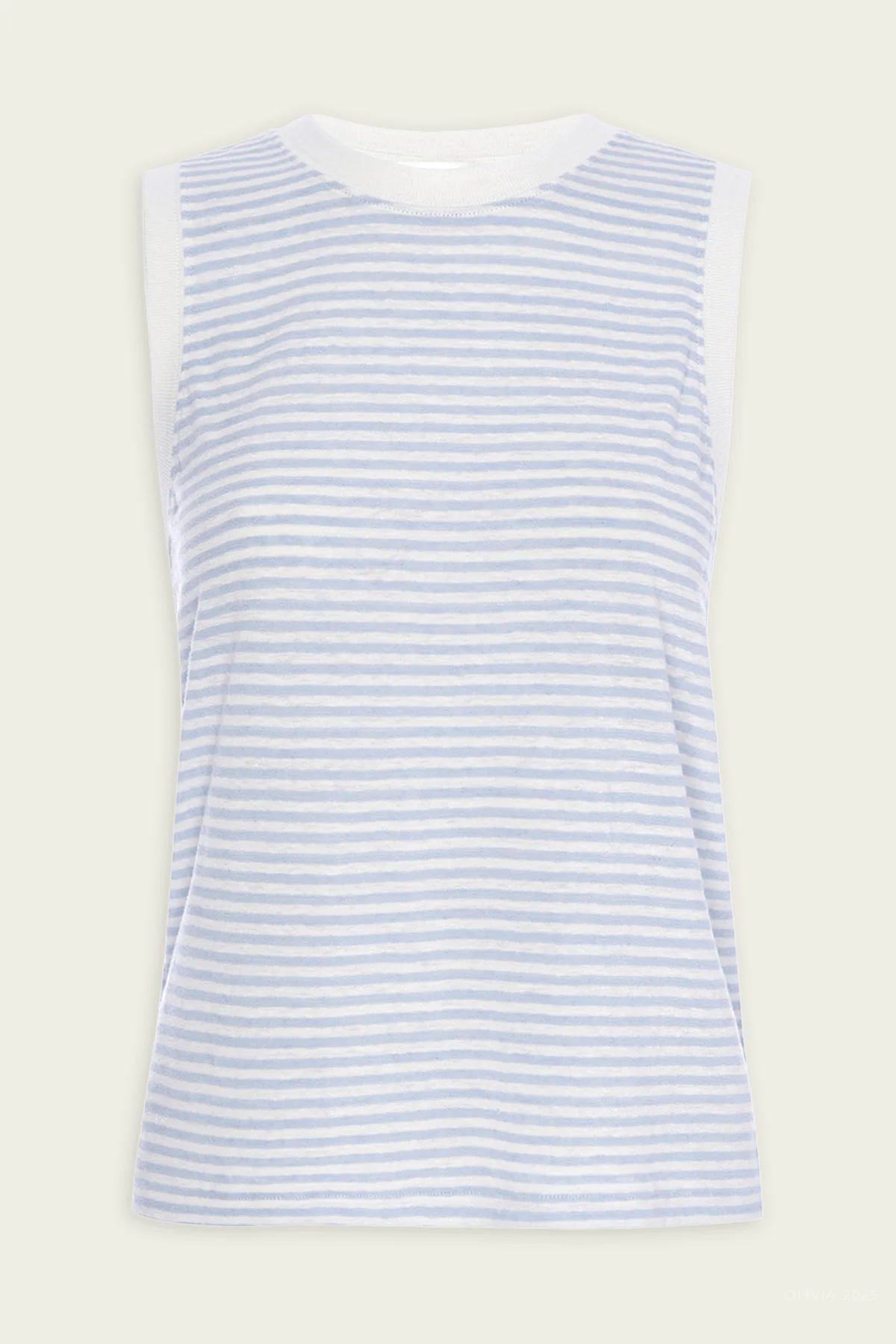 Muscle Crew Tee Light in Chambray Multi