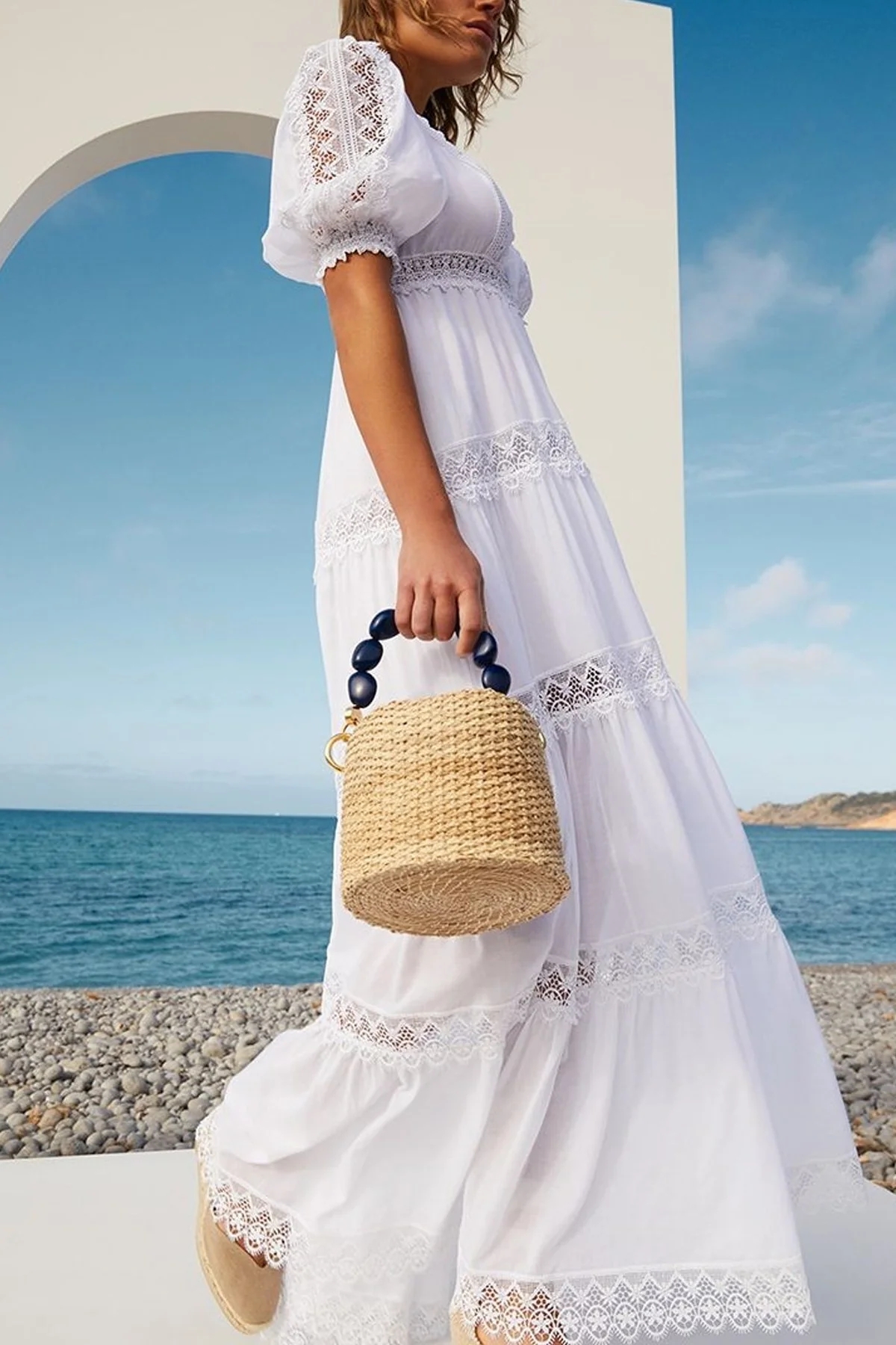 Nadine Long Dress in White - Image 2