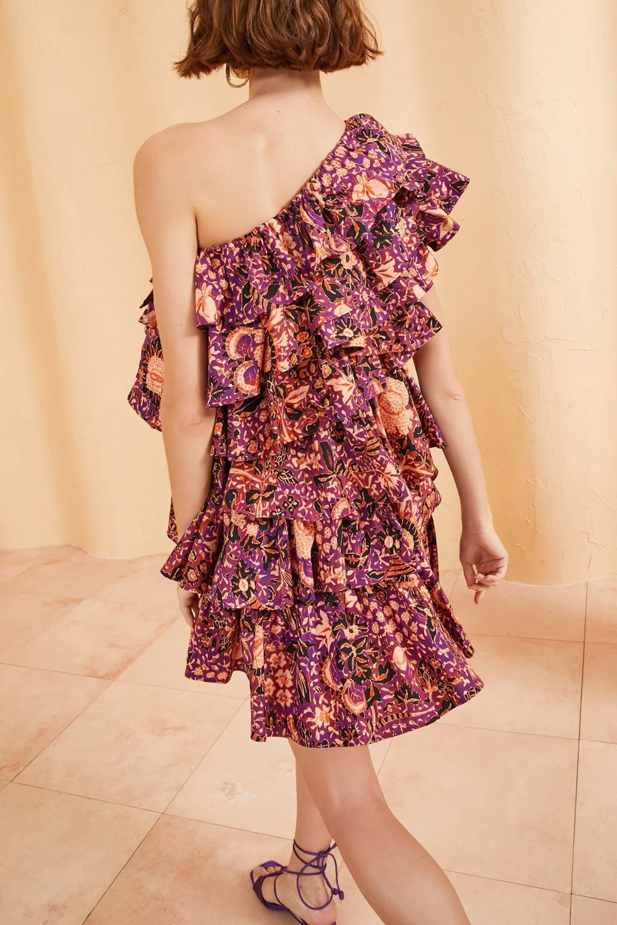 Naomi Mini Dress in Black Currant - Image 3