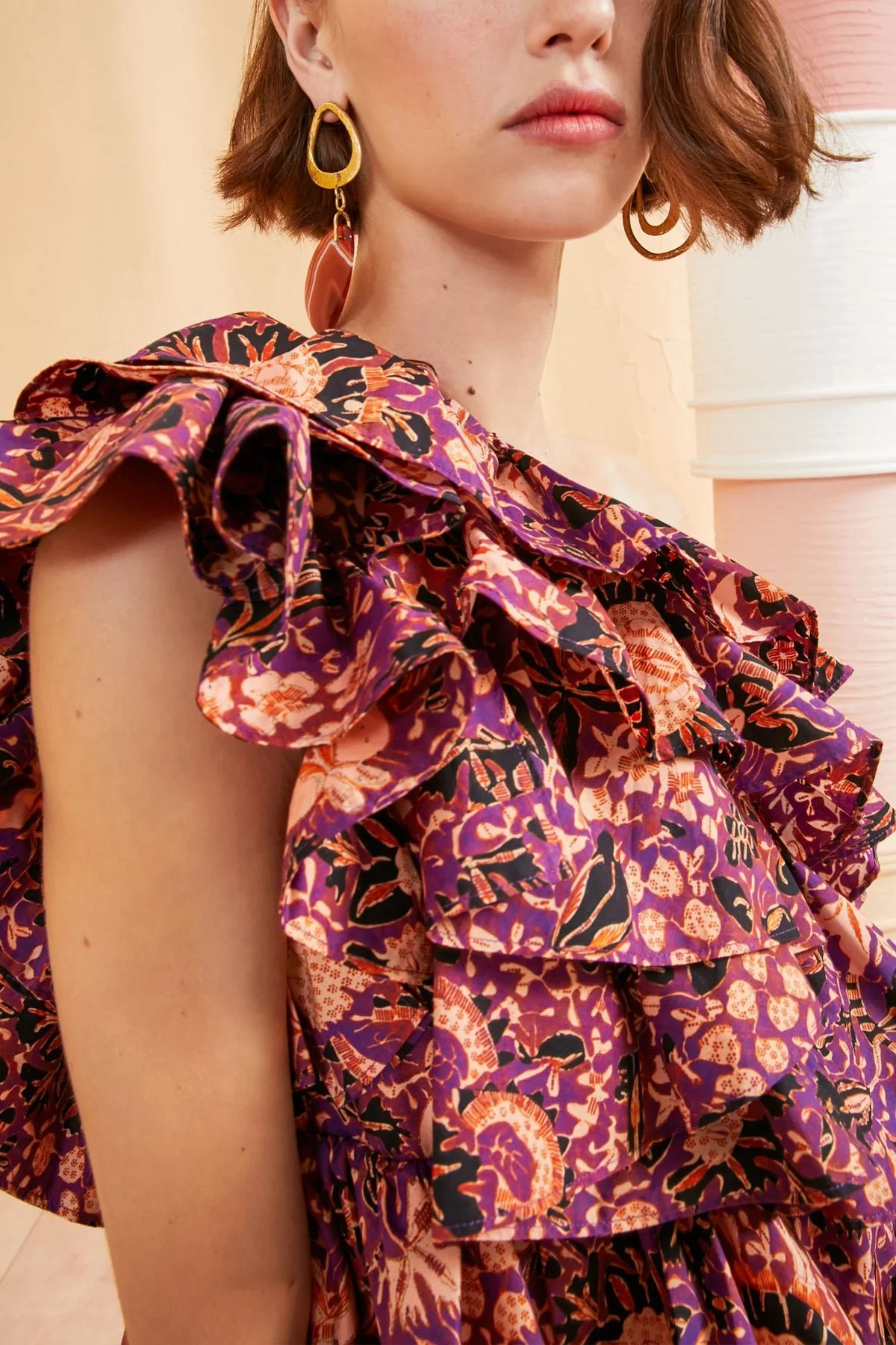 Naomi Mini Dress in Black Currant - Image 4