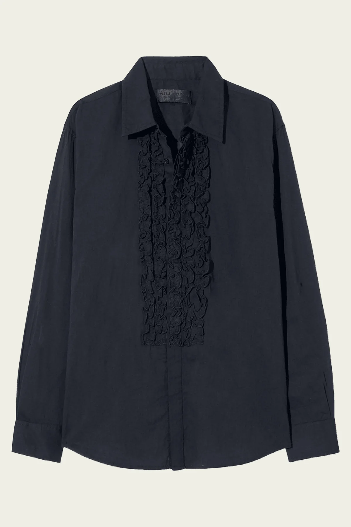 Nathael Ruffle Shirt in Midnight
