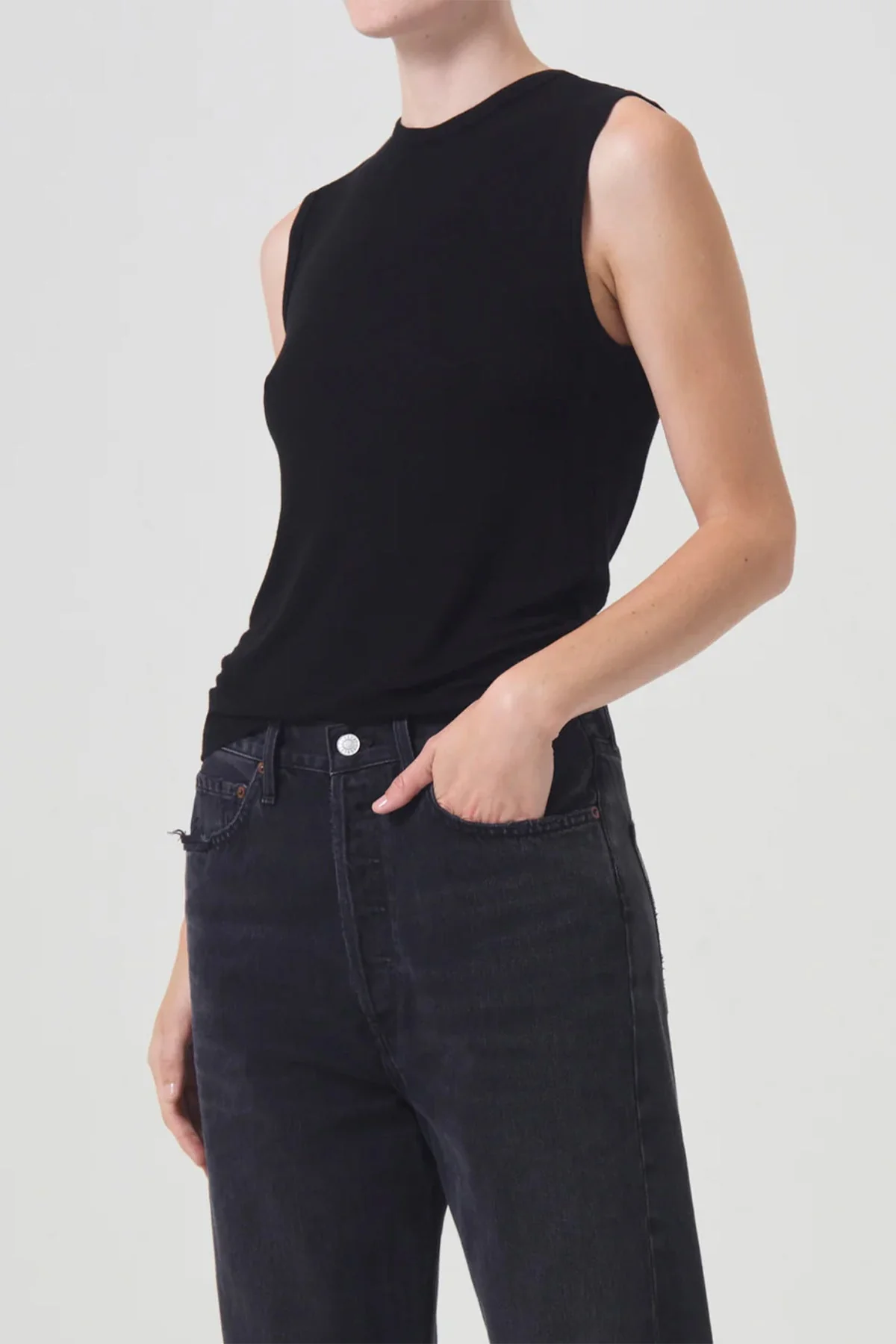 Nikita Shrunken Muscle Tee in Black - Image 2
