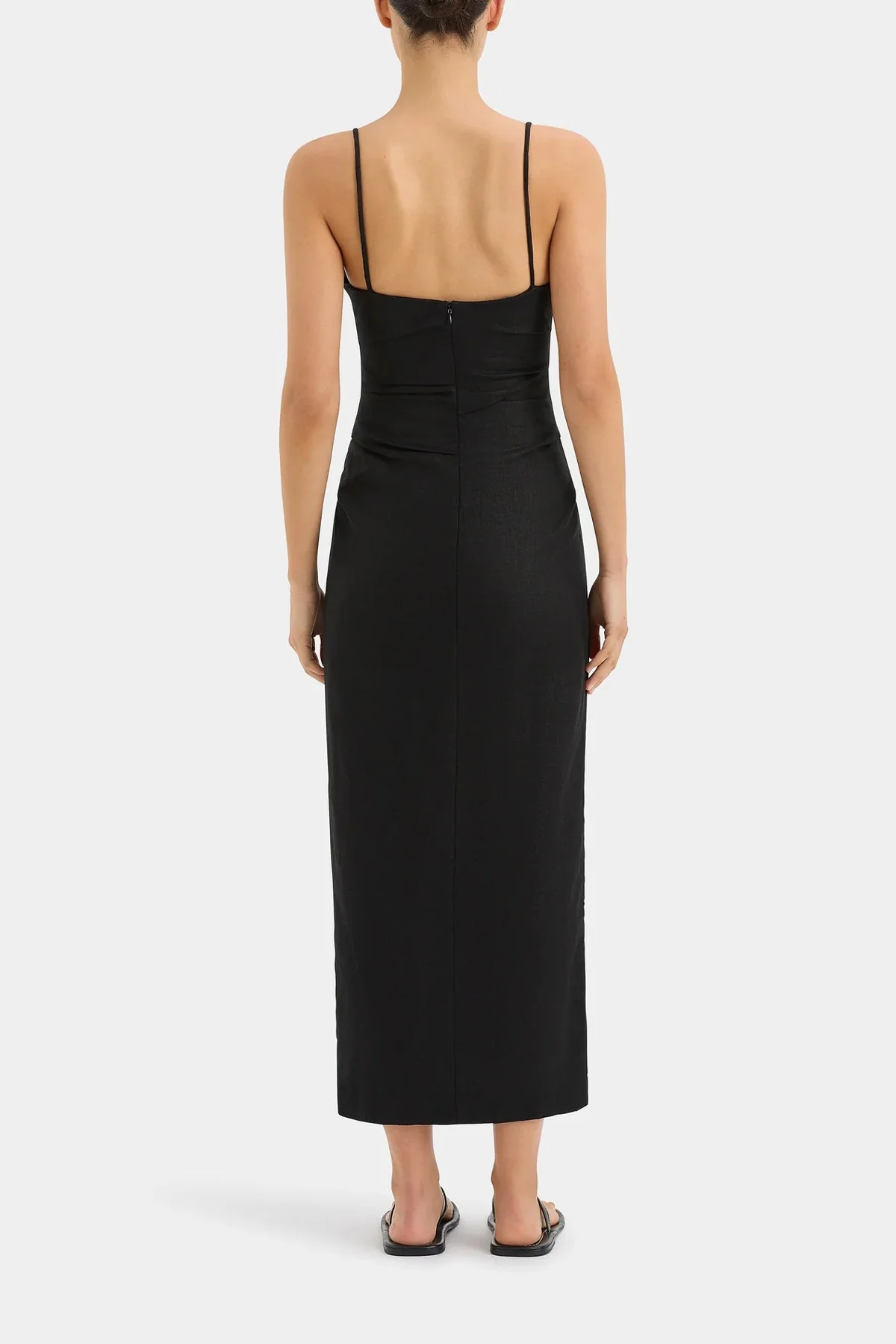 Noemi Balconette Midi Dress in Black - Image 3
