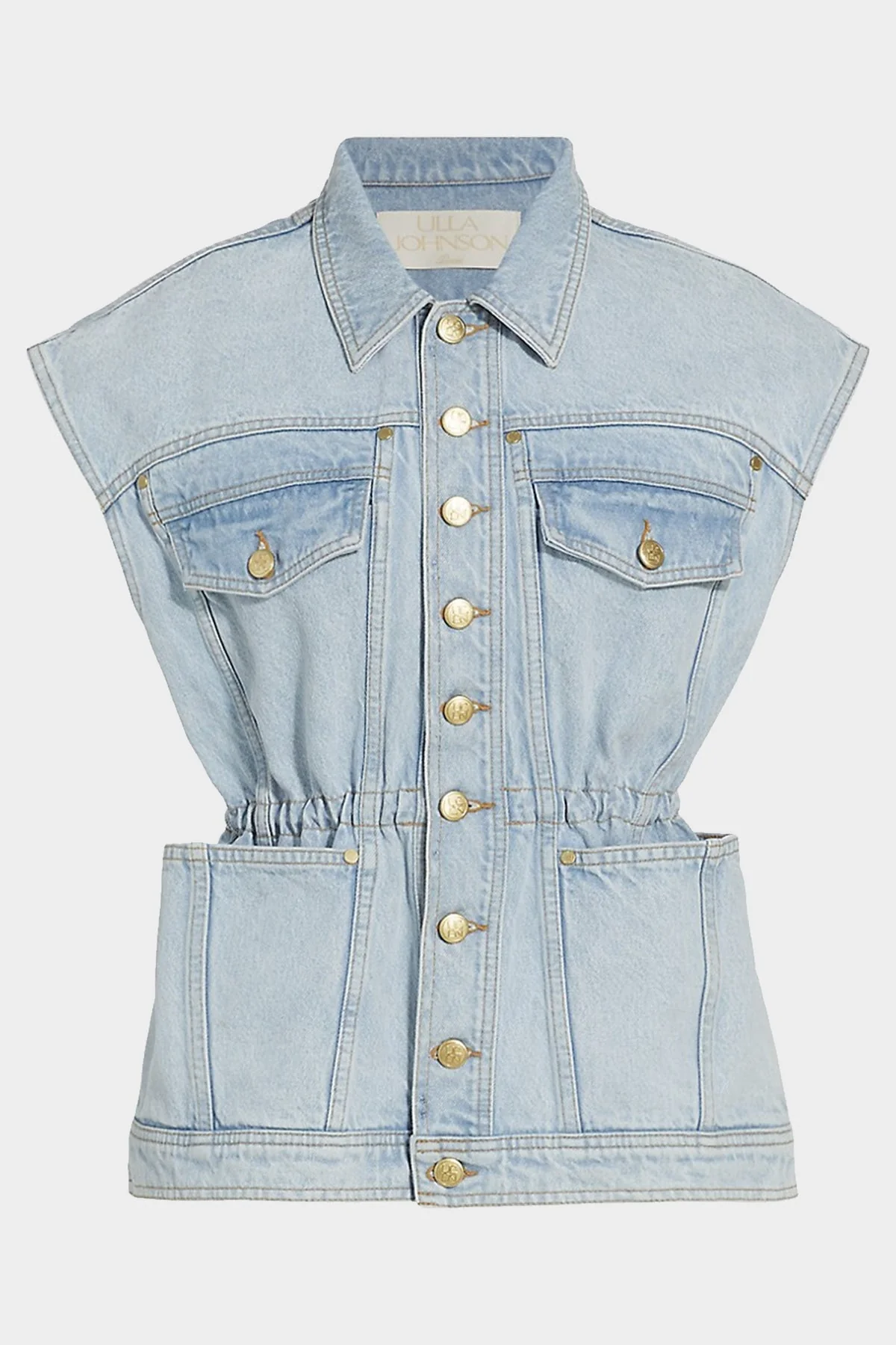 Odette Denim Vest in Glacier Wash