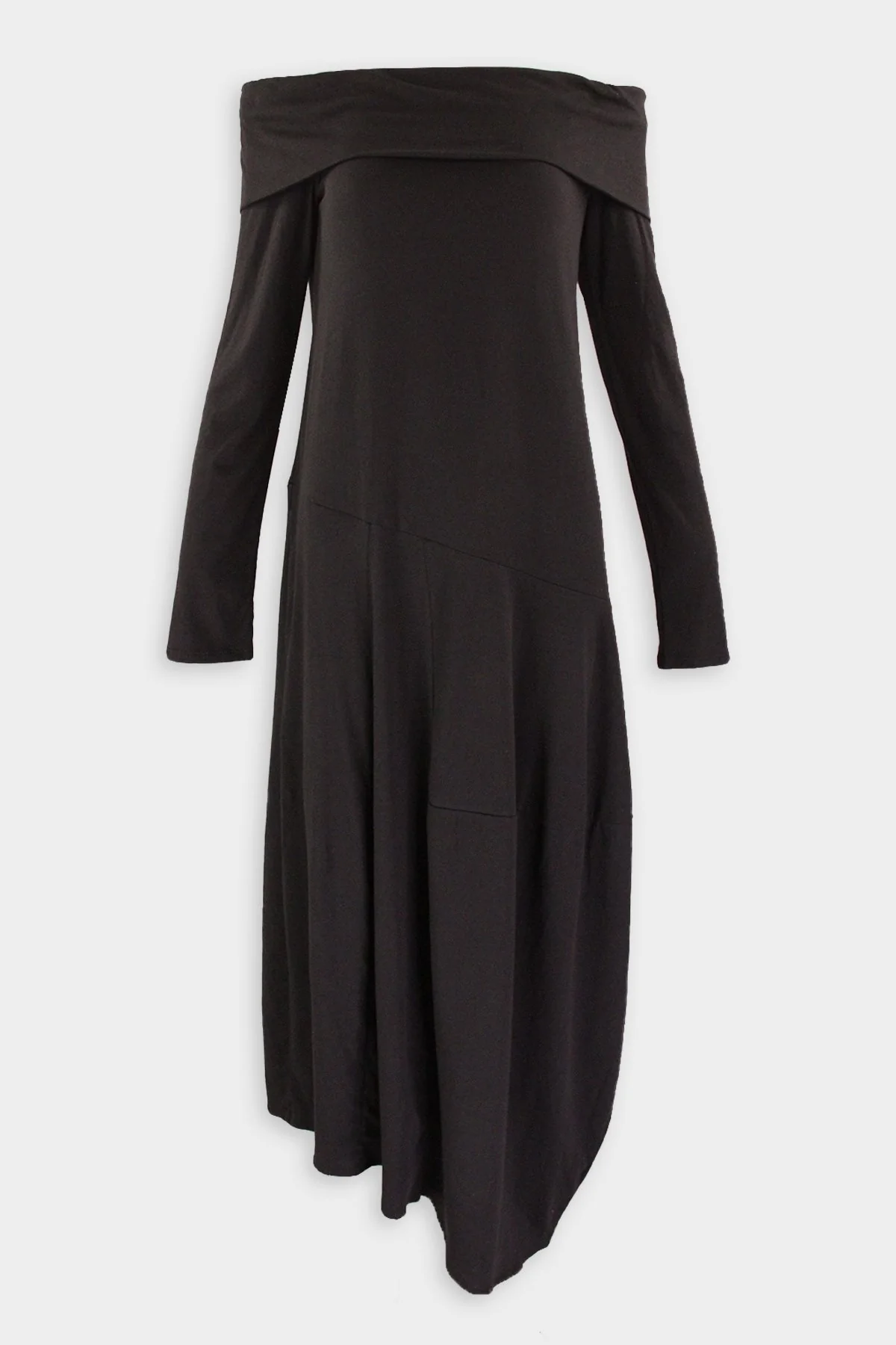 Off The Shoulder T-Shirt Dress in Black