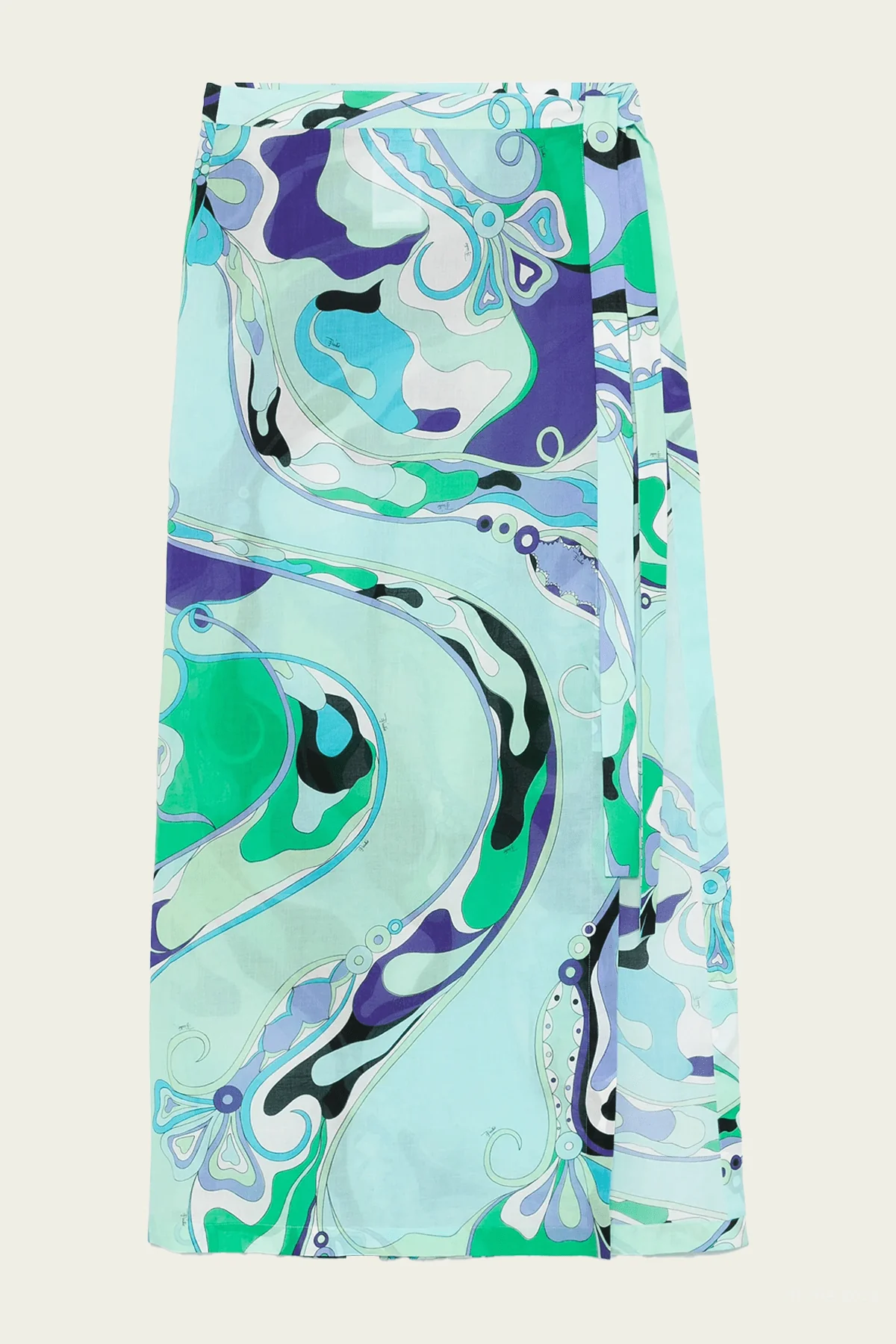 Orchidee-Print Long Skirt in Verde Lilla