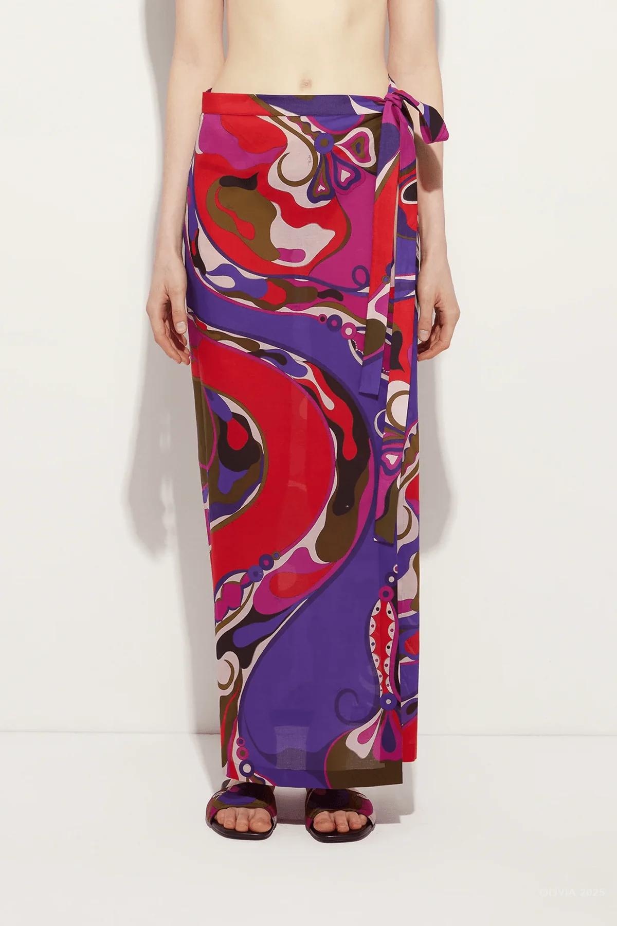 Orchidee-Print Pareo Skirt in Multicolor - Image 2