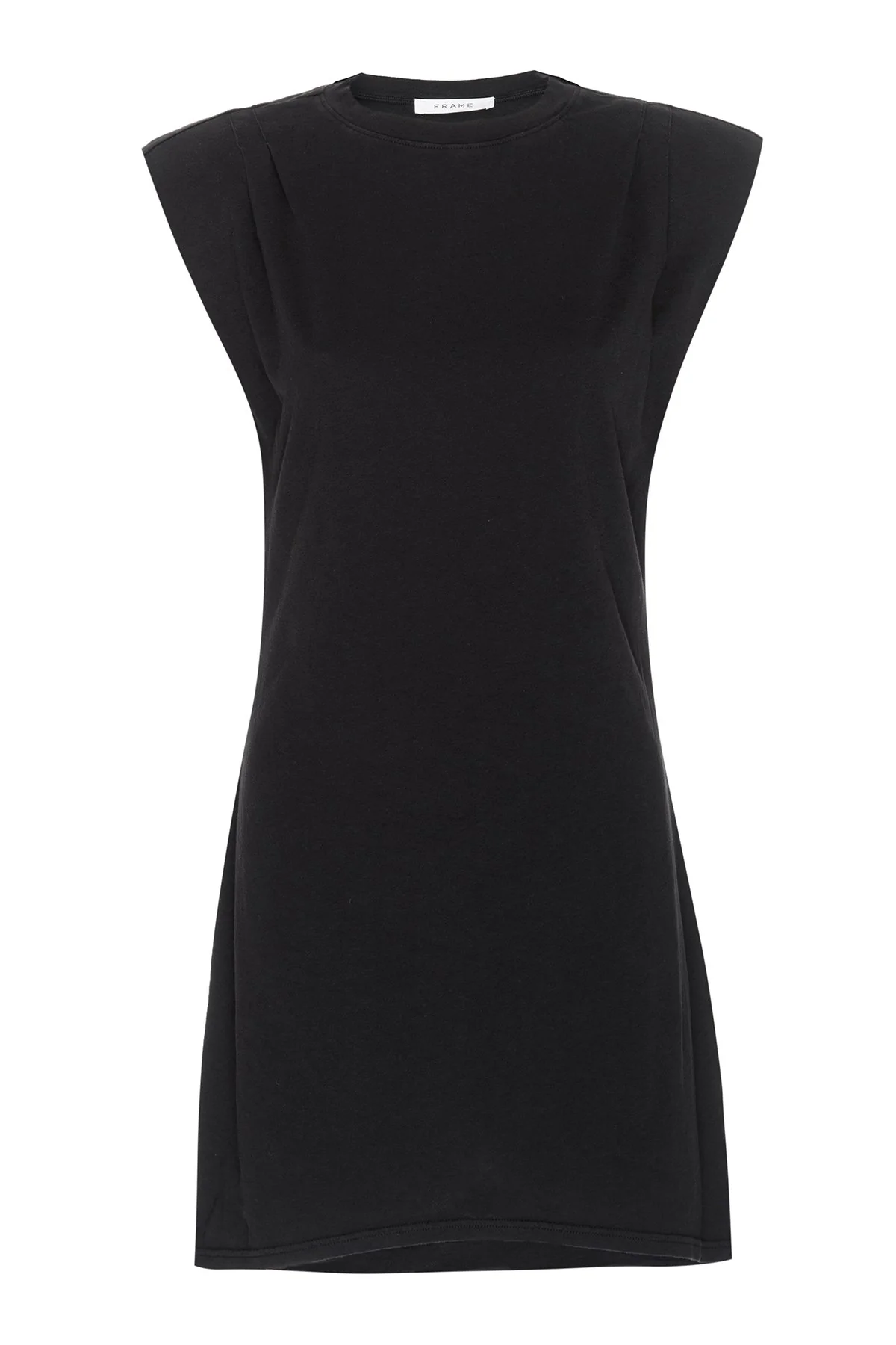 Padded Shoulder Dress in Noir