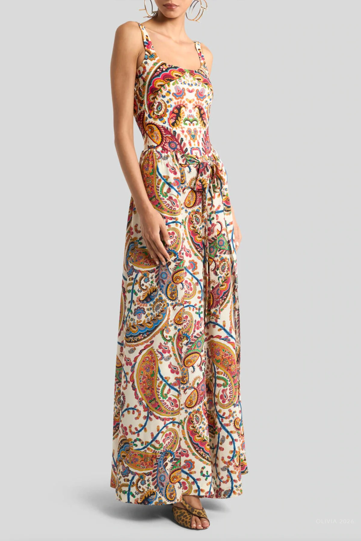 Paisley-Print Beach Wide-Leg Pants in Multicolor - Image 3