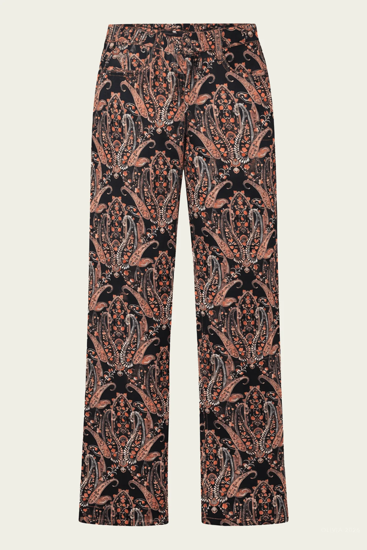 Paisley-Print Mom-Fit Jeans in Multicolor