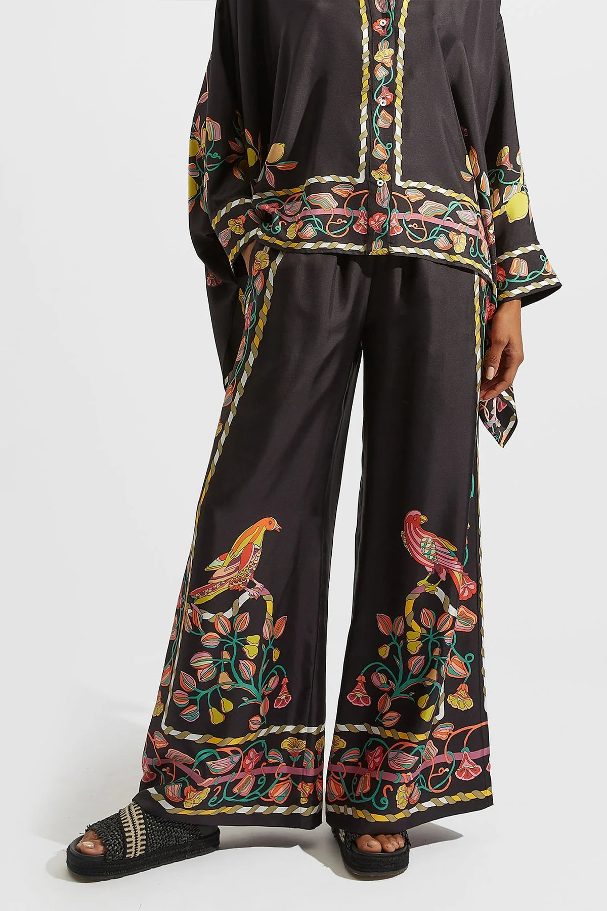 Palazzo Pants (Placed) in Borboni Placee Nero - Image 2
