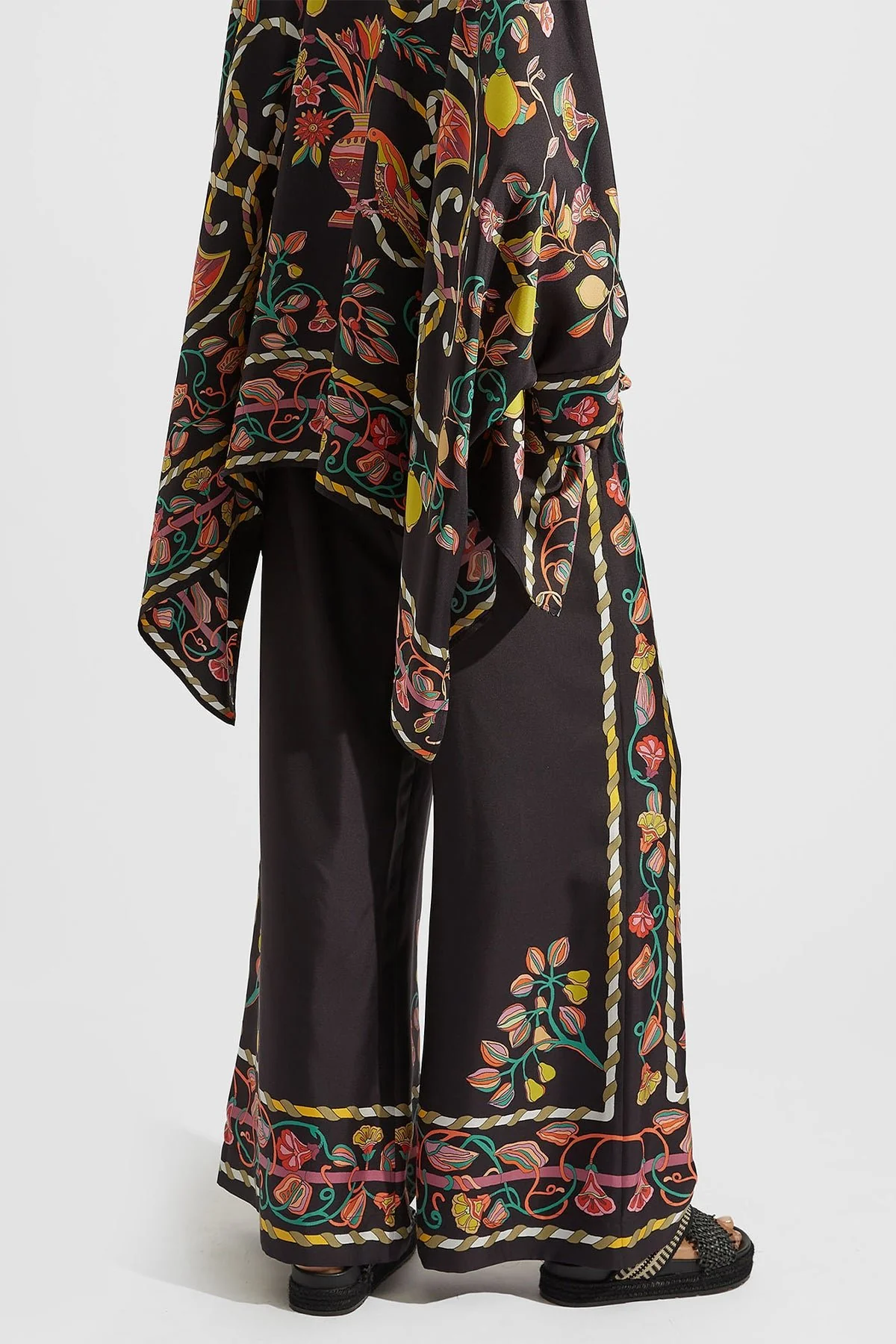 Palazzo Pants (Placed) in Borboni Placee Nero - Image 3
