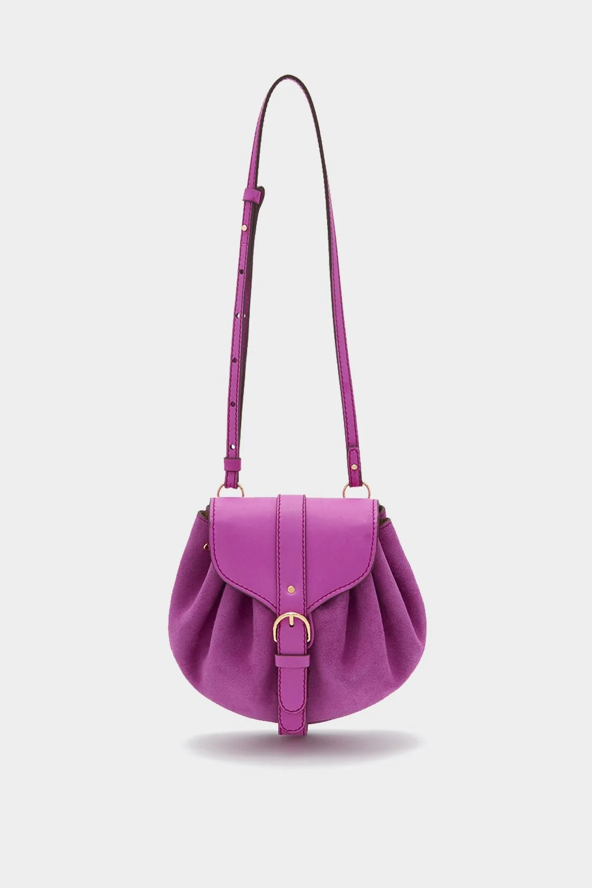 Paloma Ruched Crossbody Bag in Orchid
