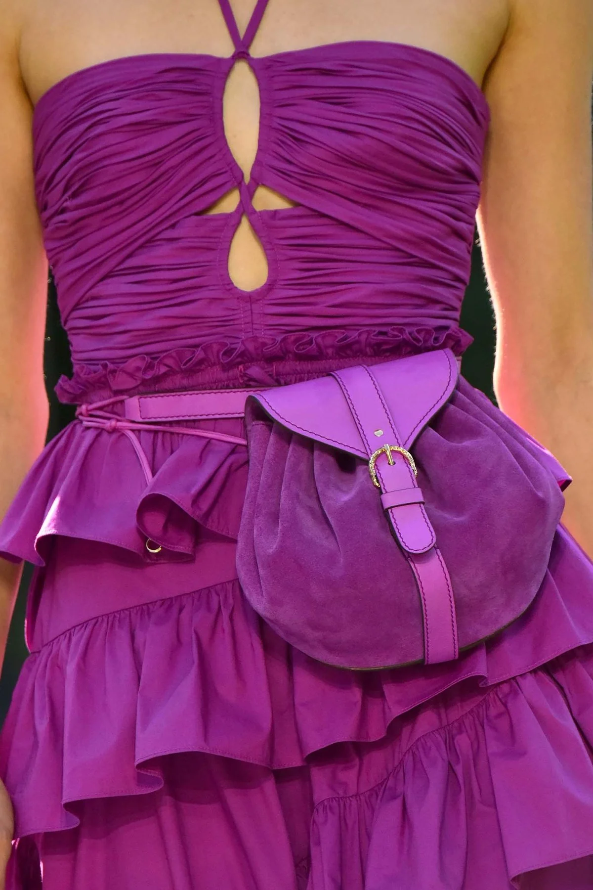 Paloma Ruched Crossbody Bag in Orchid - Image 2