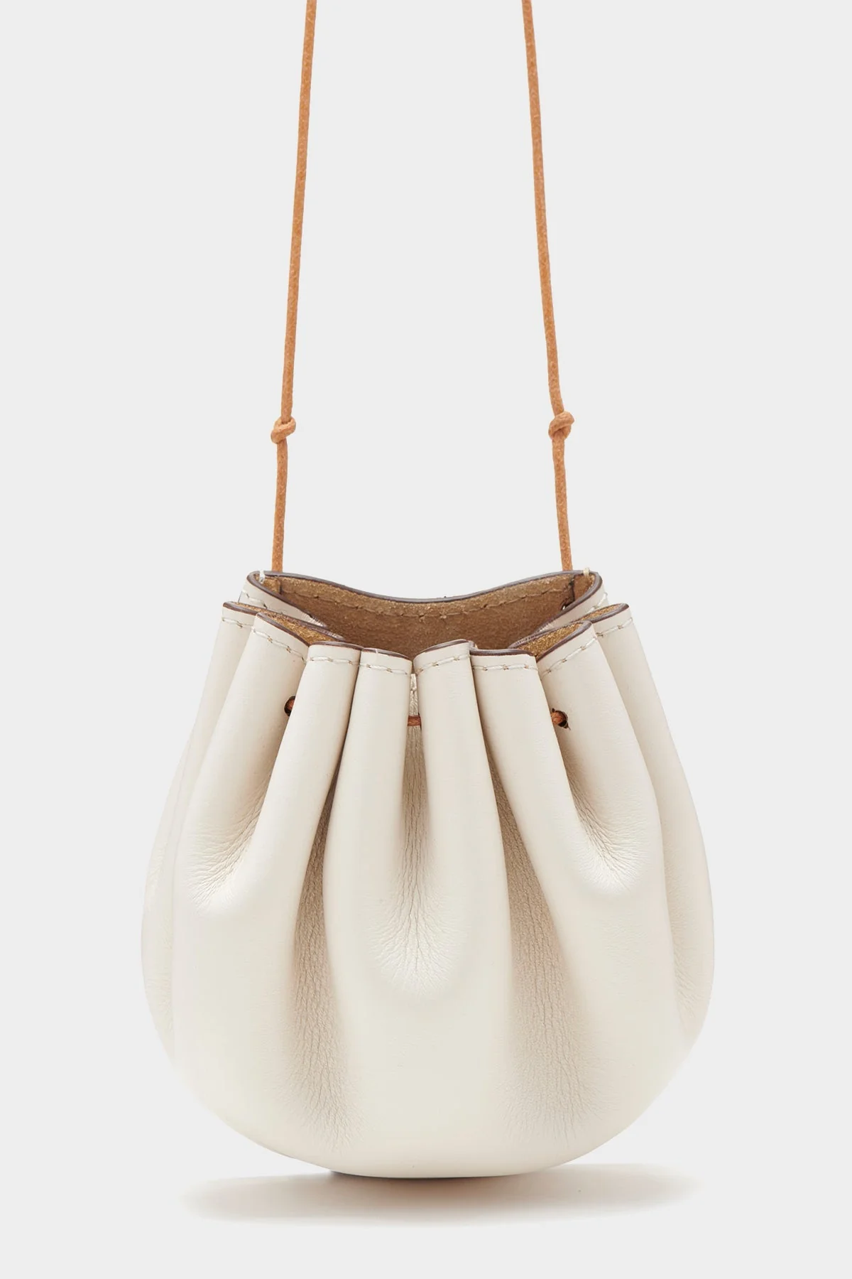 Paloma Ruched Pochette in Alabaster - Image 3