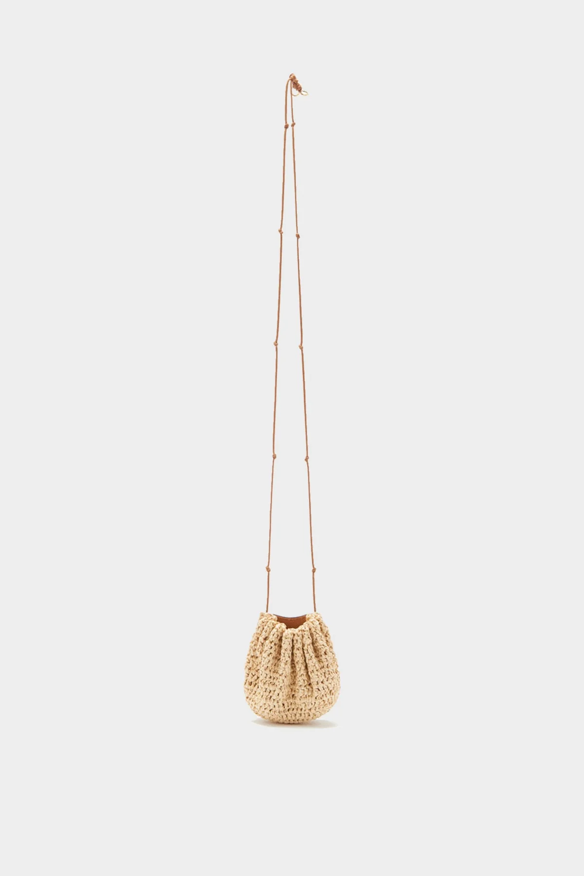 Paloma Ruched Pochette in Cream Sierra