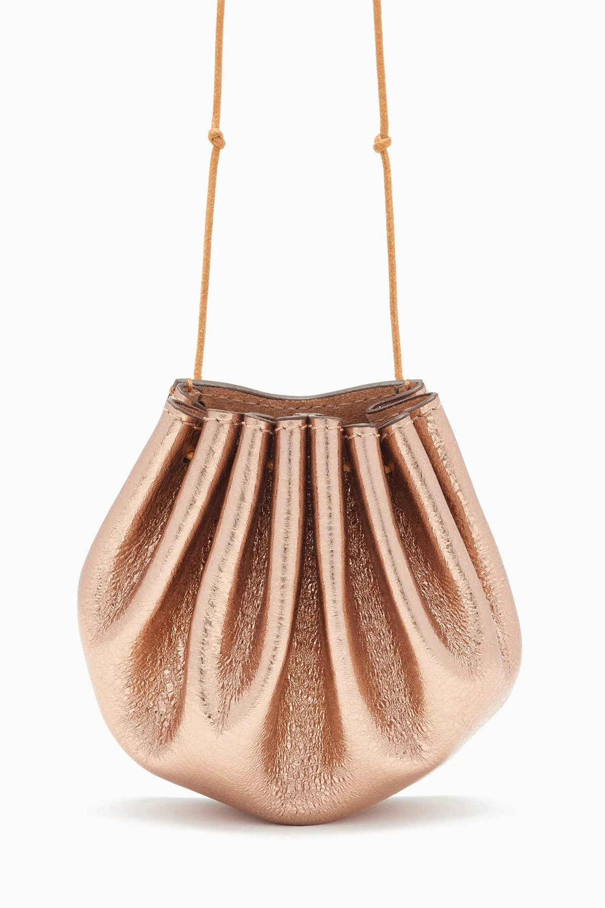 Paloma Ruched Pochette in Rose Gold - Image 2