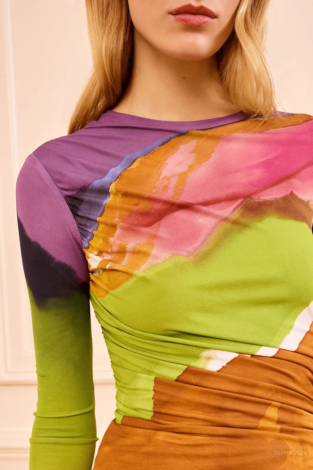 Paradis Ruched Jersey Top in Nature Abhors A Vacuum - Image 4