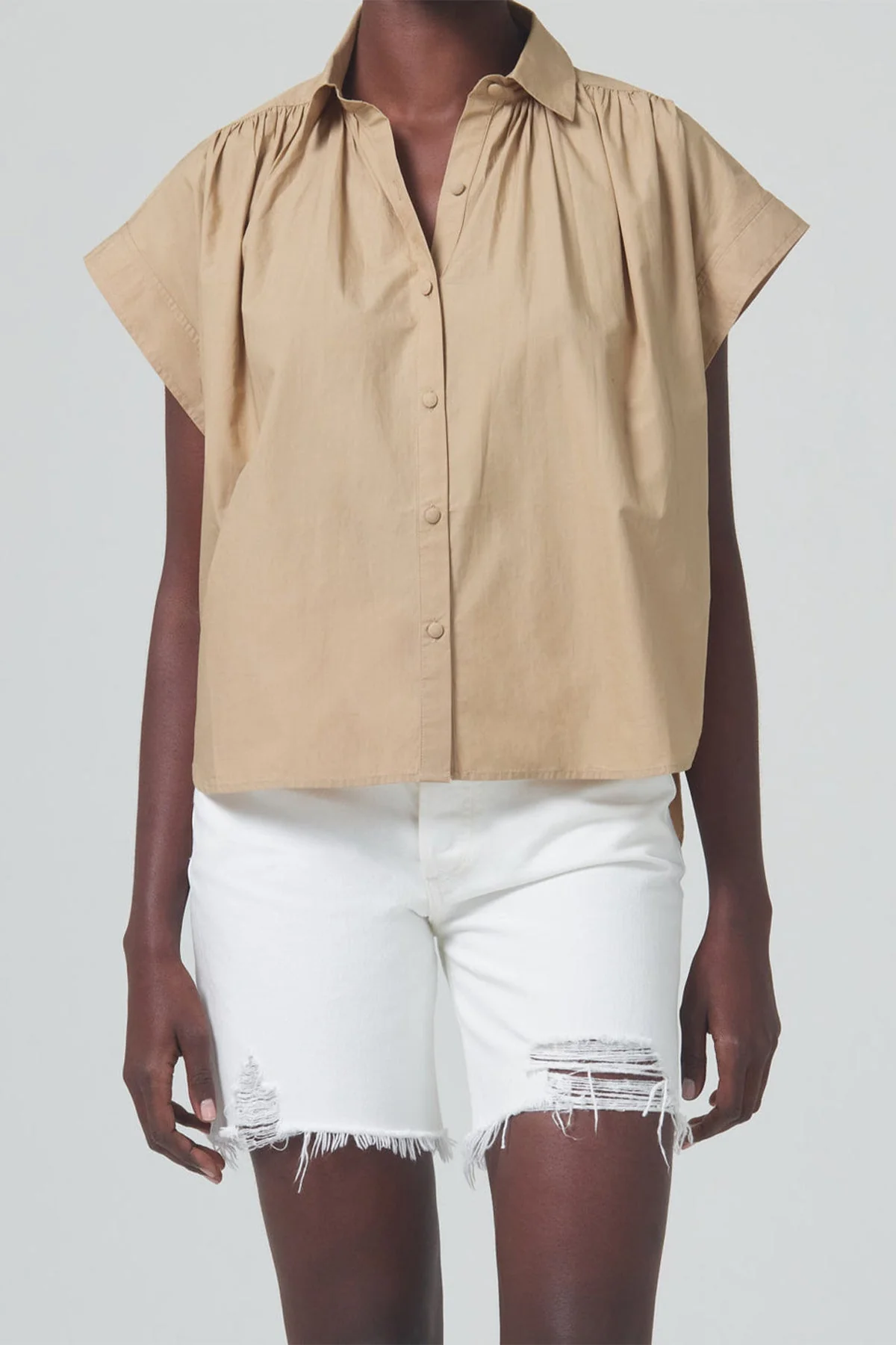 Penny Short Sleeve Blouse in Incense - Image 2