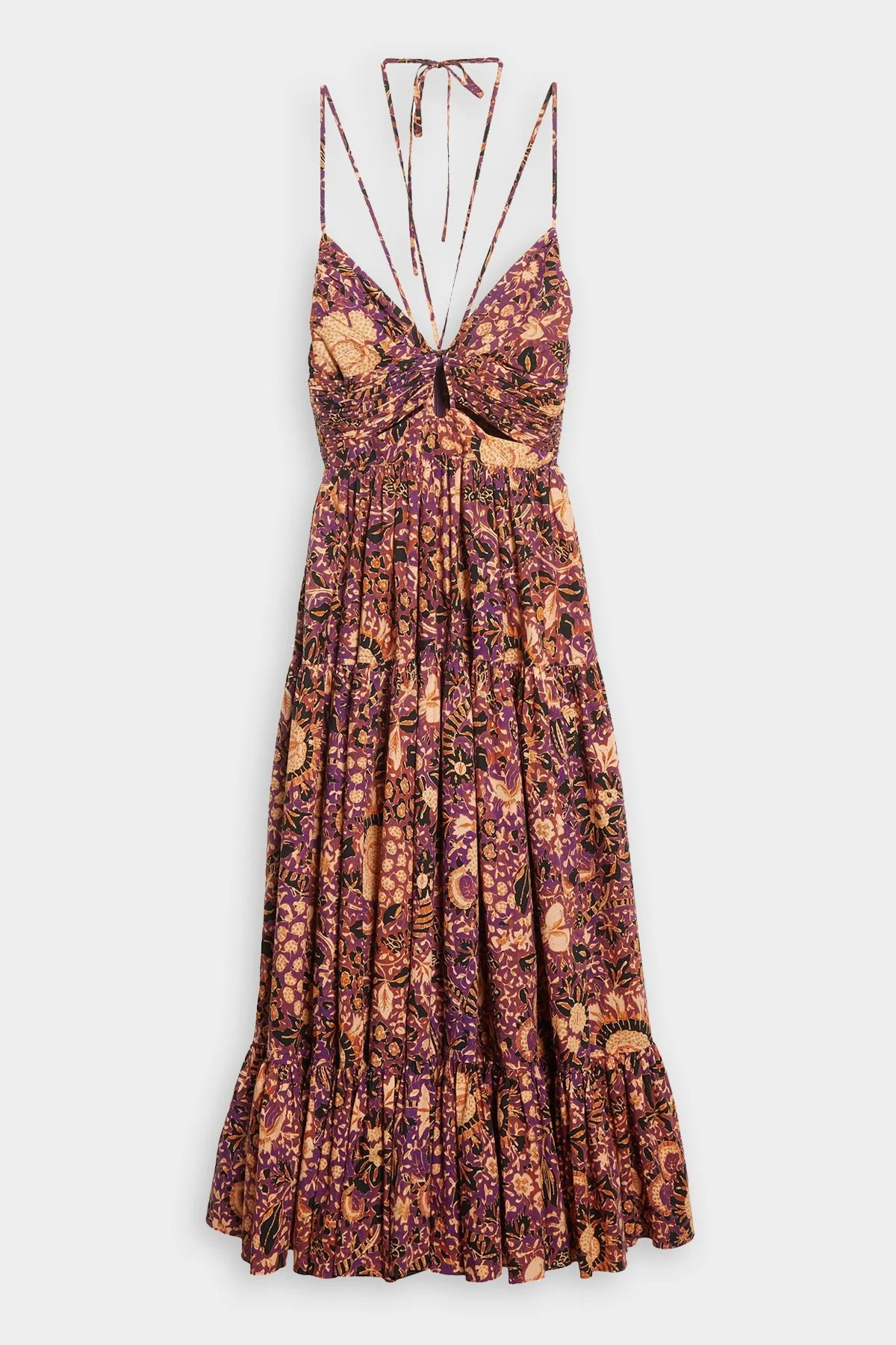Phoebe Midi Dress in Black Currant